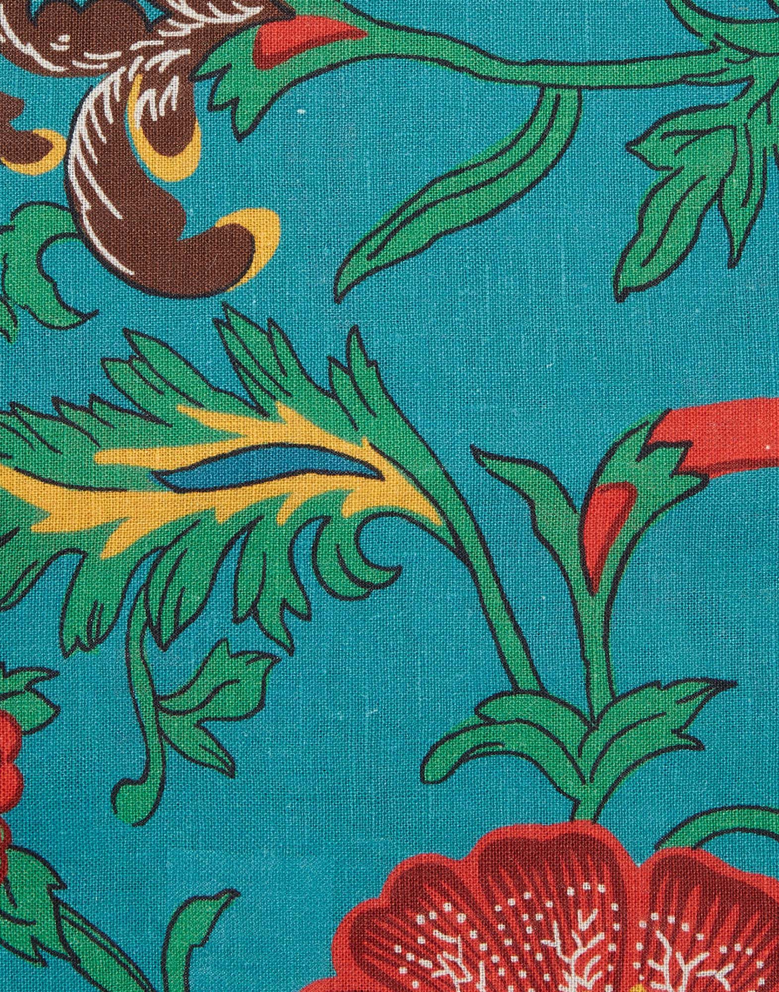 La DoubleJ Large Napkins Set Of 2 Dragon Flower Turchese NAP0006LIN001DRA0005