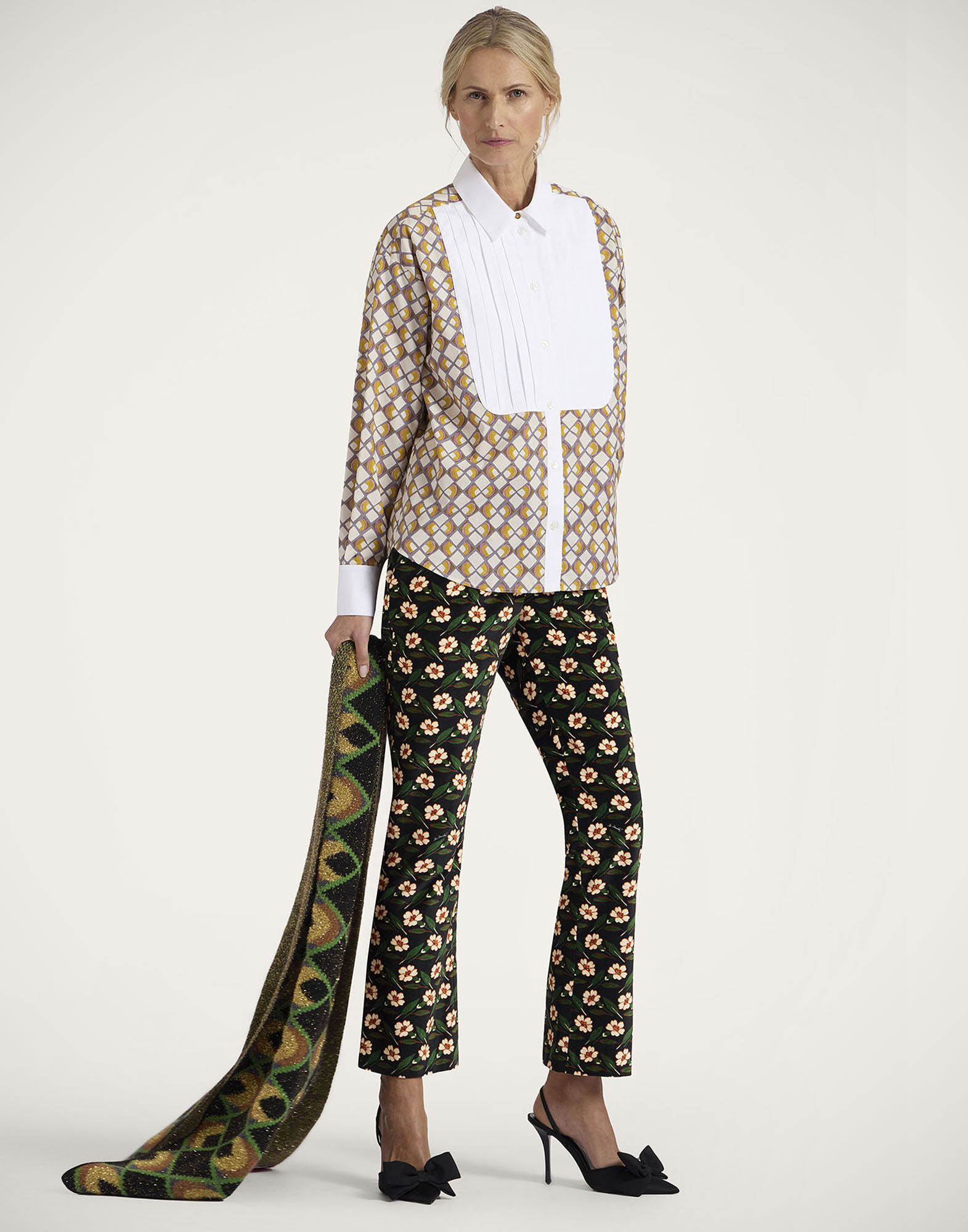 La DoubleJ Peggy Shirt Half-Light Micro Cream SHI0115COT001HAL01WH03