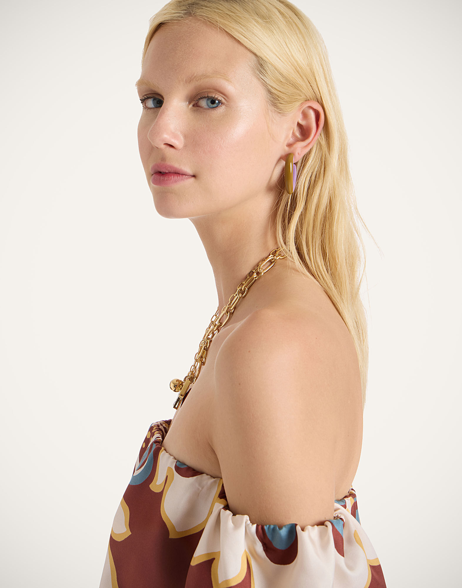 La DoubleJ Dew Earrings Bicolor Mini Bicolor Brown & Lilac EAR0057POL008BIC01PU02