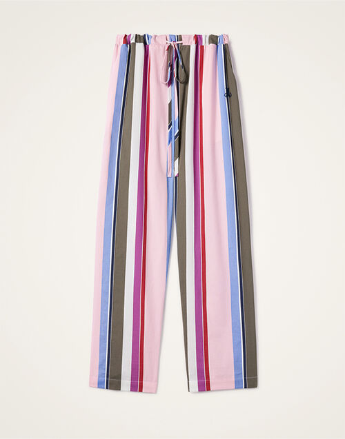 La DoubleJ Drawstring Pants Stripes Multicolor Pink TRO0053COT078CLB22PI01