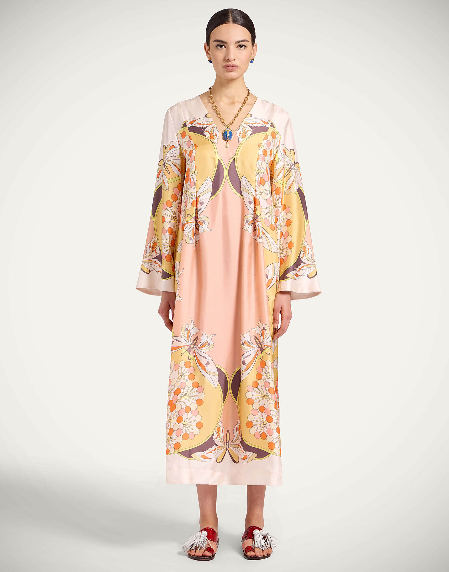 La DoubleJ Twin Flame Dress Florette Plac&eacute;e Pale Pink DRE1022SIL029FLO08PI02