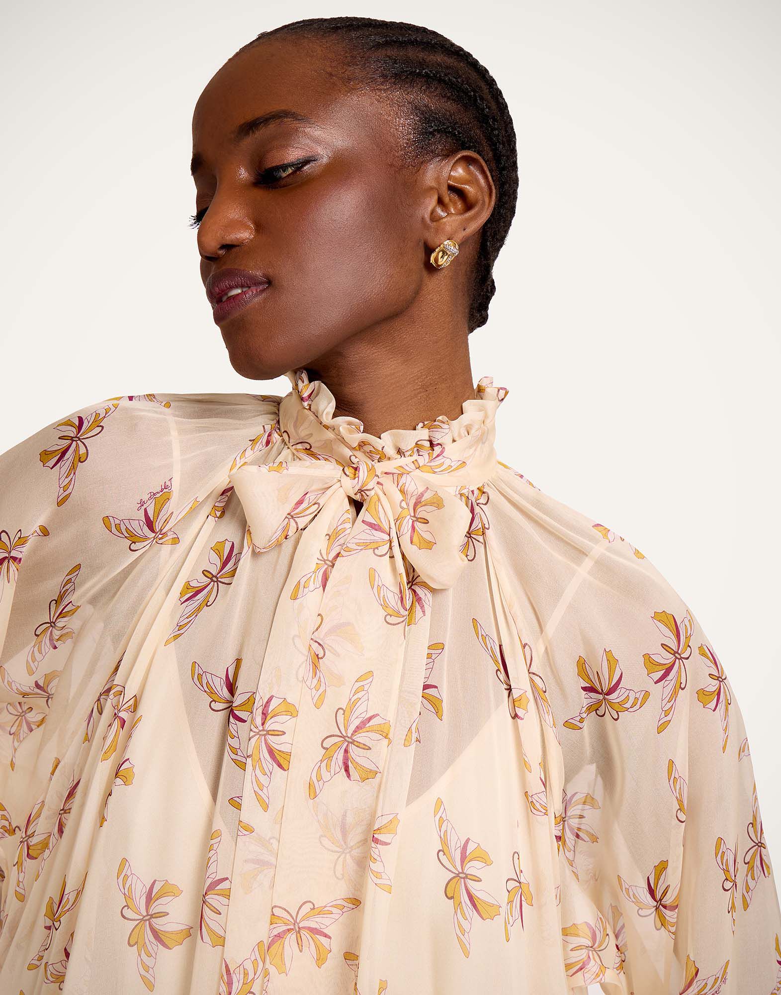 La DoubleJ Cerere Dress Farfalla Buttercream DRE1061SIL024FAR08WH09