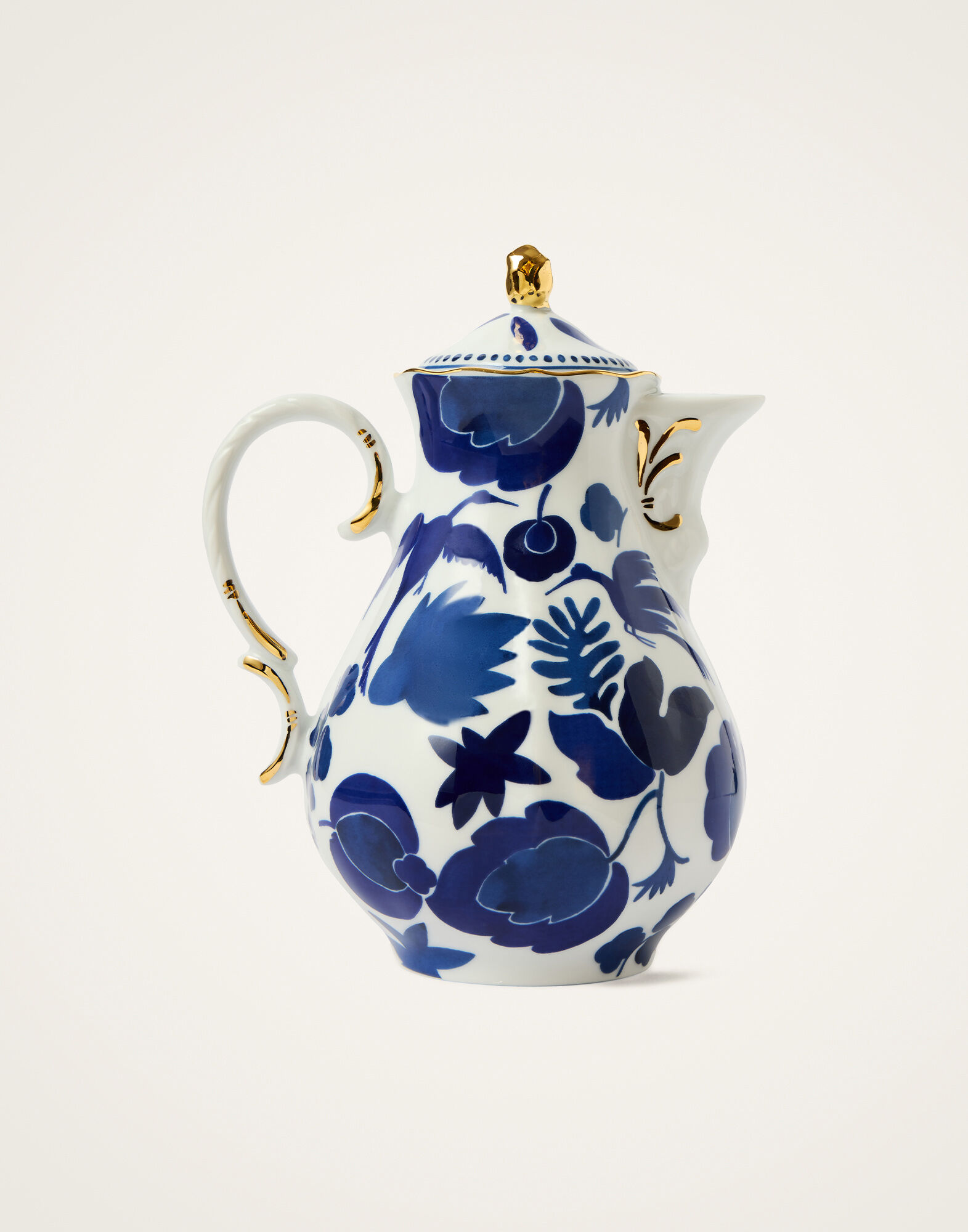 La DoubleJ Mama Teapot Wildbird Blue POT0001CER001BIR01BU03