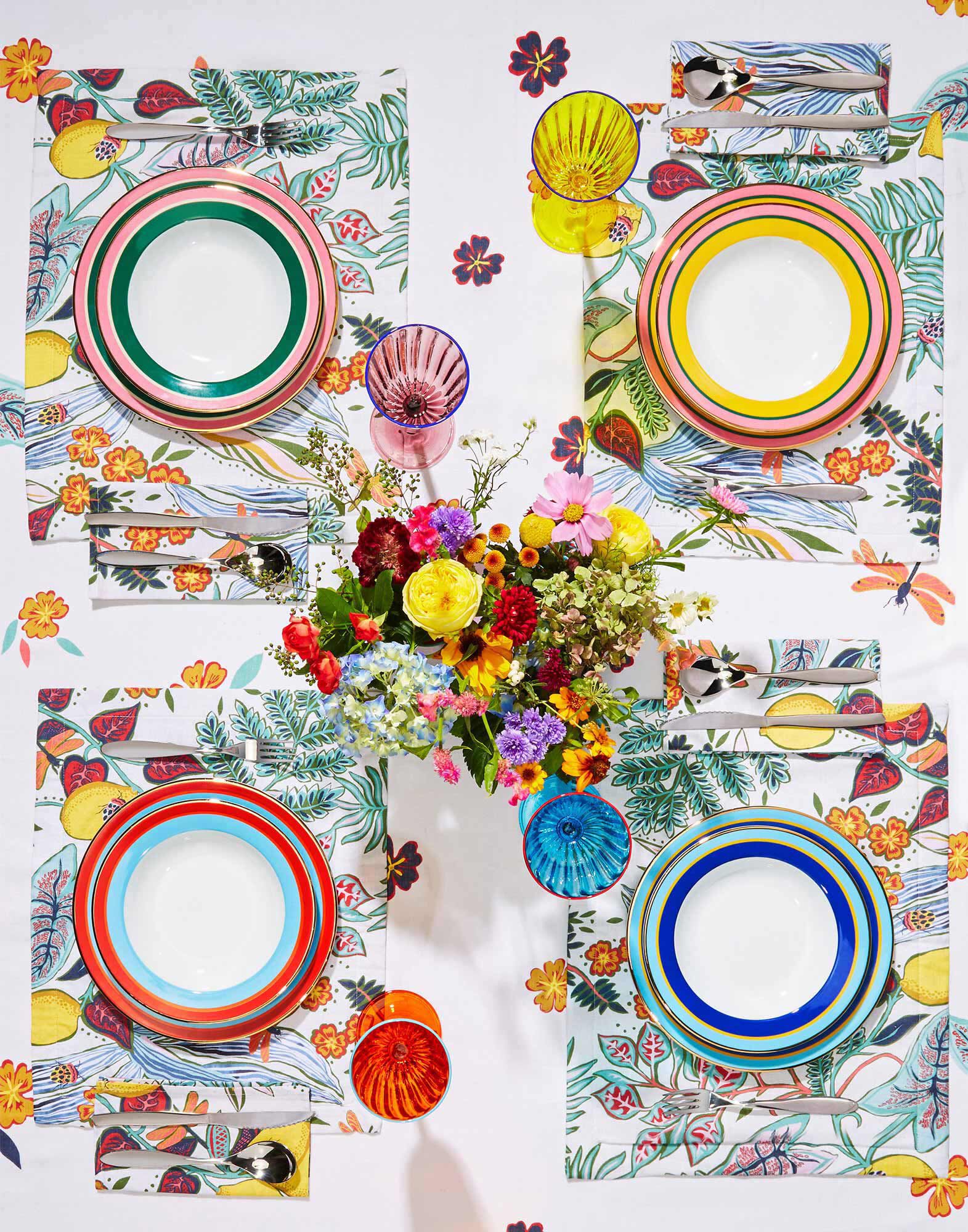 La DoubleJ Large Napkins Set Of 2 Botanical NAP0006LIN001BOT0005