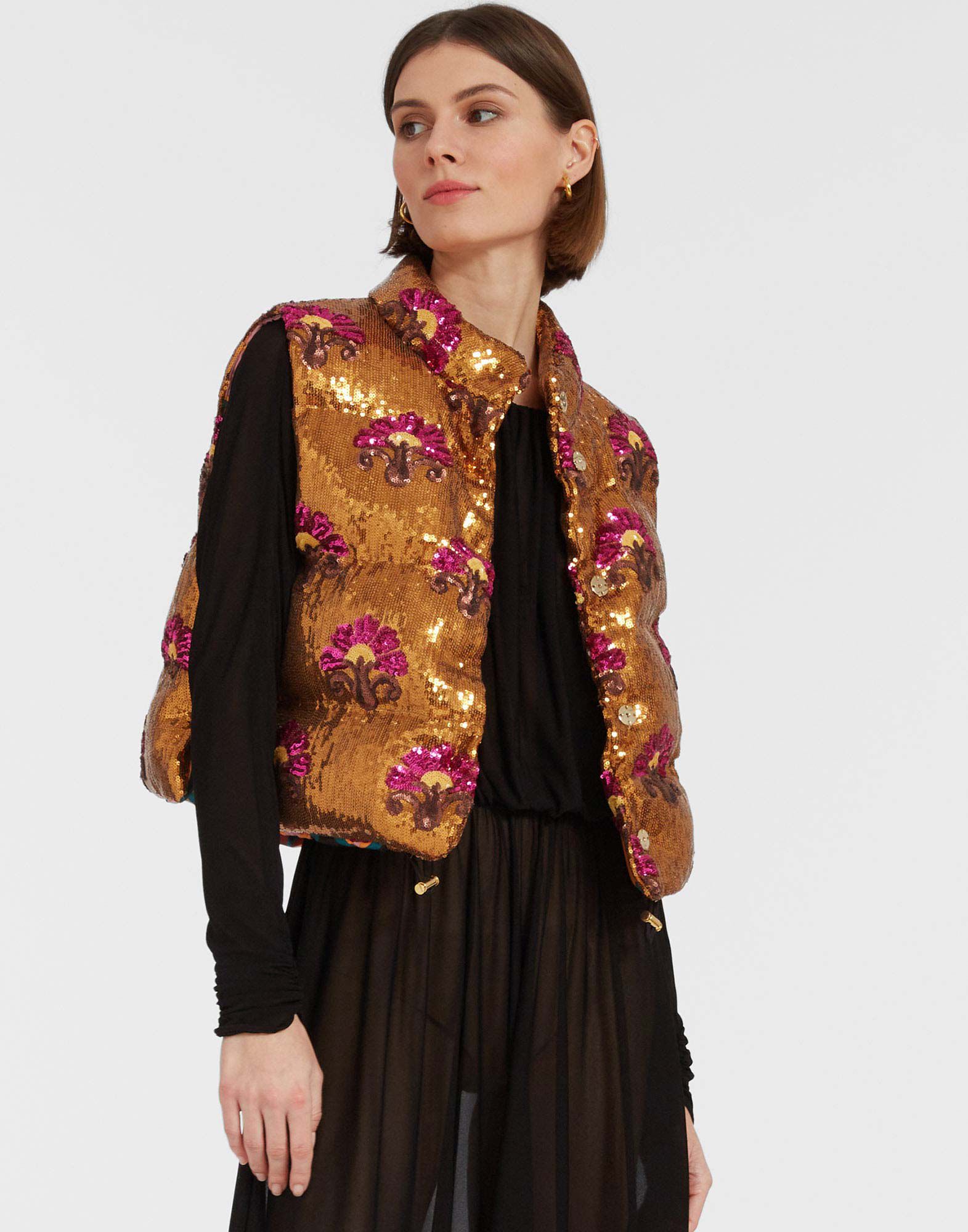 La DoubleJ Bonbon Puffer Vest Bronze DOW0012PAI005TXQ01OR04