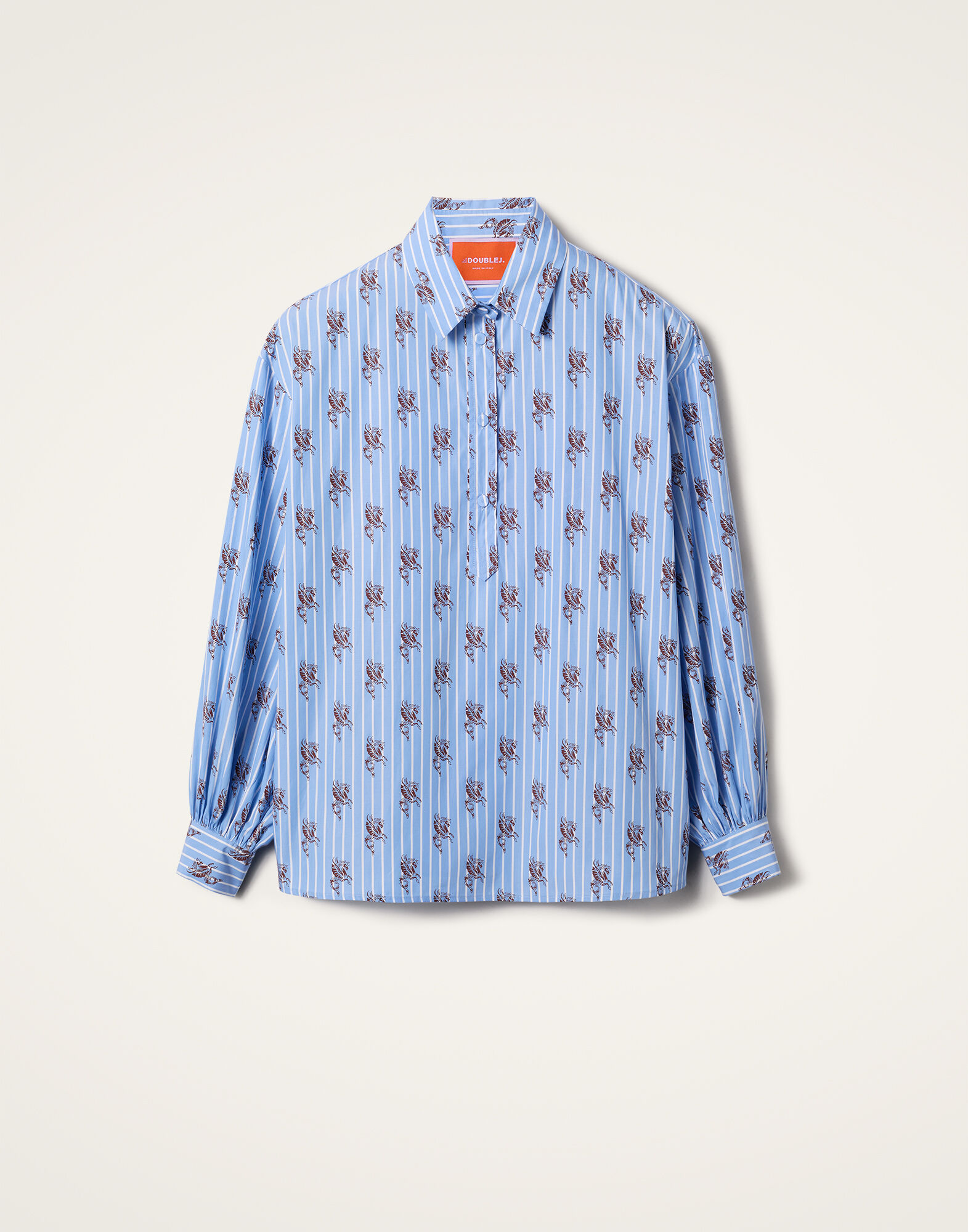 La DoubleJ Poet Shirt Gryphos Light Blue SHI0055COT059GRY03BU01