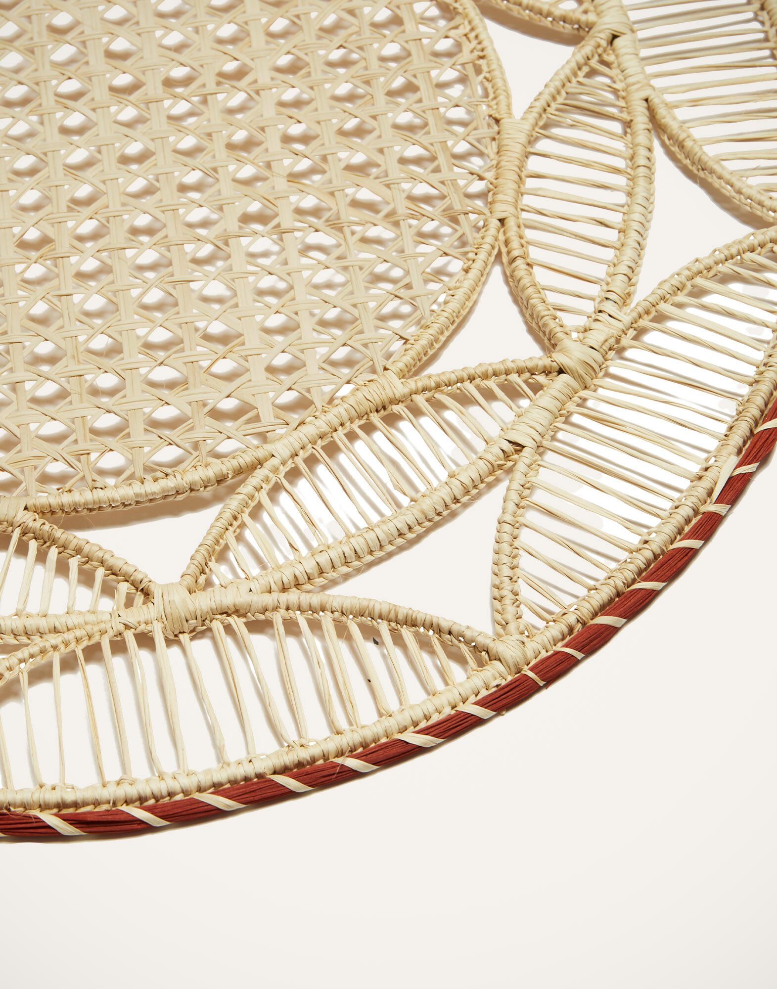 La DoubleJ Raffia Placemats Set Of 2 Sol Brick PMT0007RAF010SOL07RE06