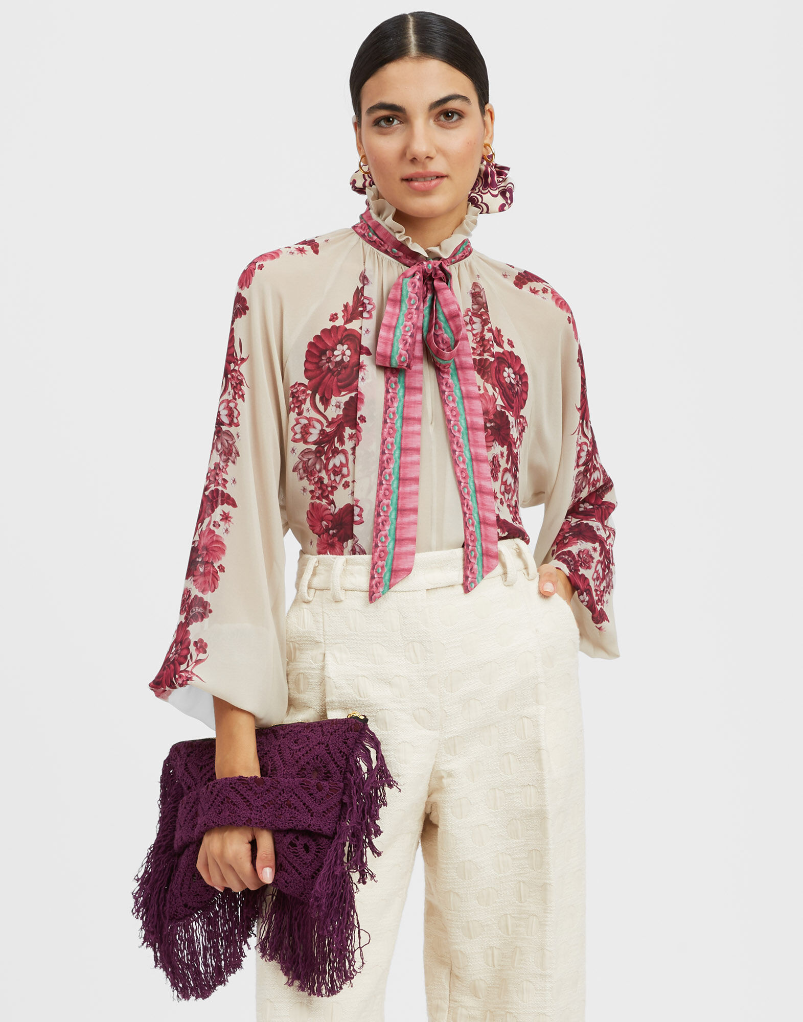 La DoubleJ Cerere Blouse Zodiac Plac&eacute;e Purple SHI0086SIL014ZOD01PU01