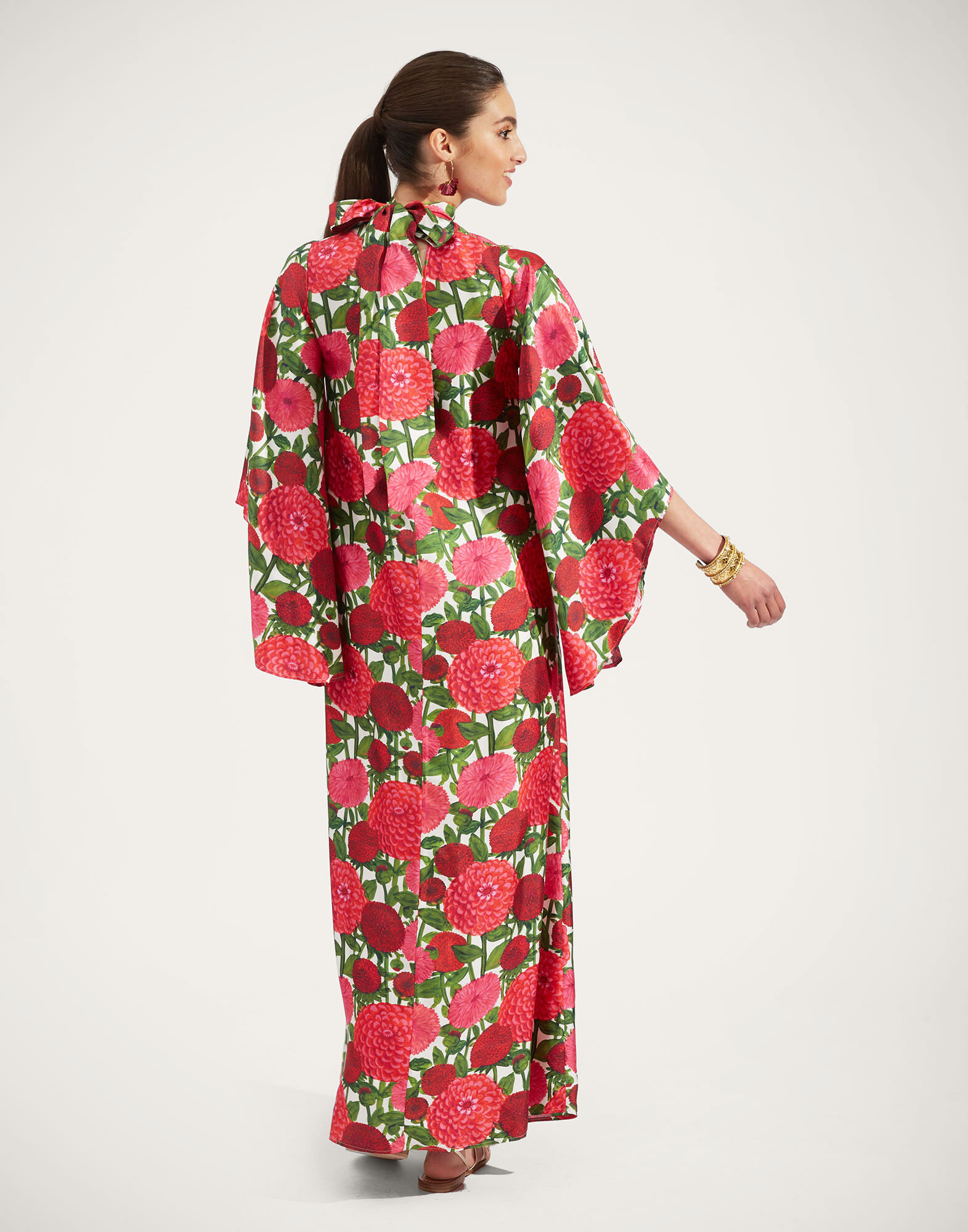 La DoubleJ Magnifico Dress Pink Dahlias DRE0212SIL001DAH0001