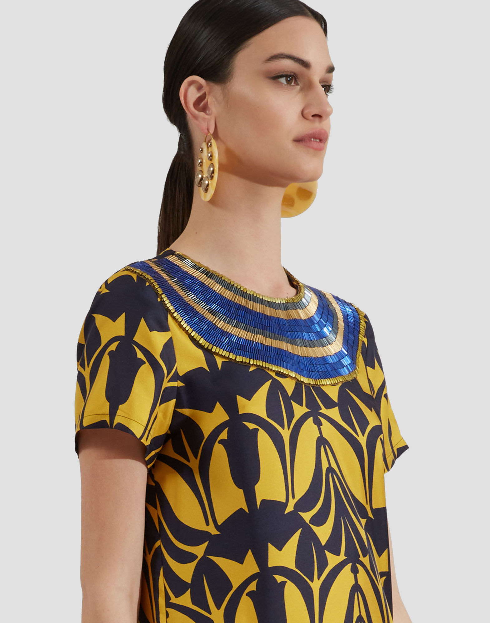 La DoubleJ Super Swing Dress Papyrus Gold DRE0601SIL001PAY01YE05