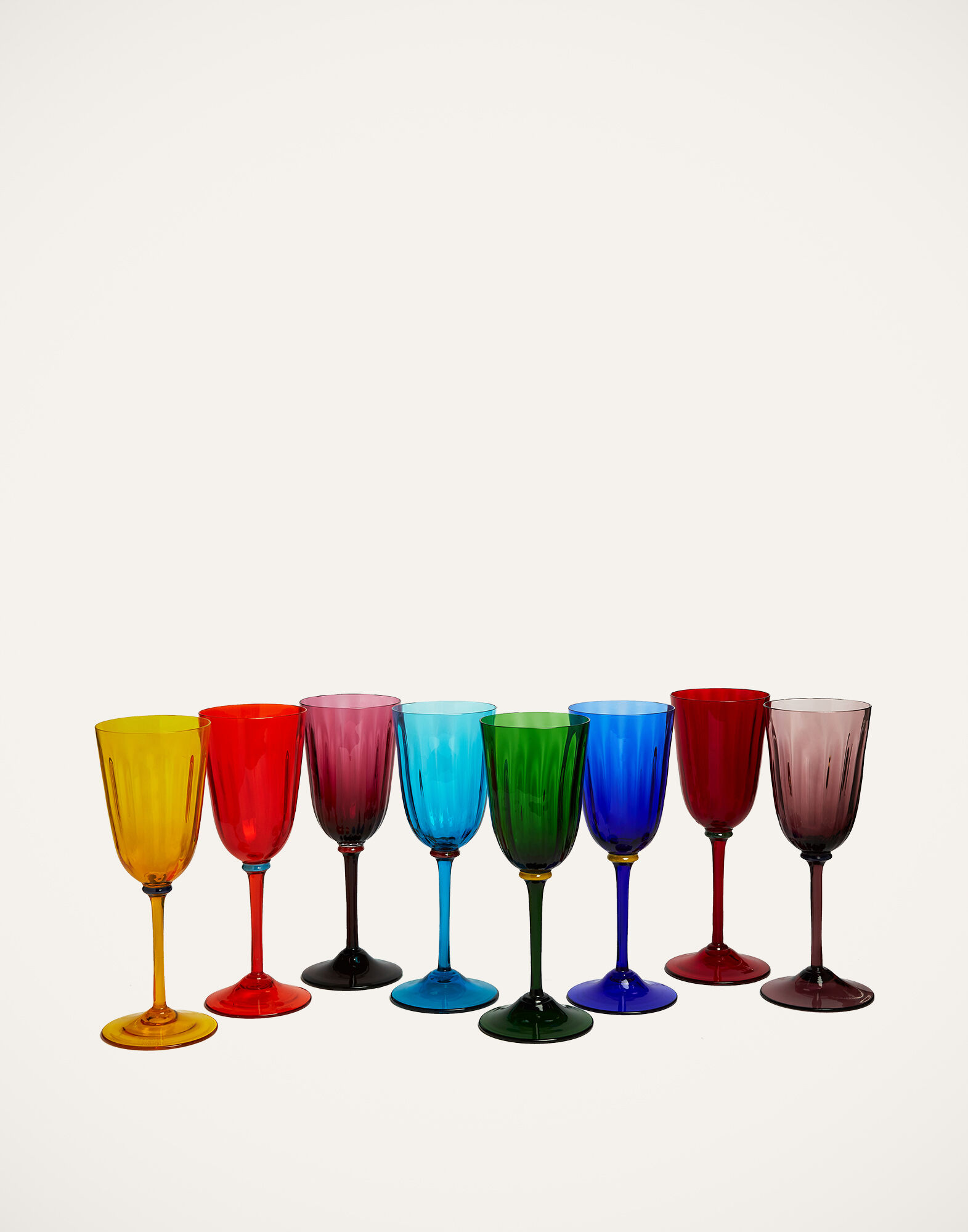 La DoubleJ Wine Rainbow Glasses Set Of 8 Rainbow GLA0007MUR001ASS0001