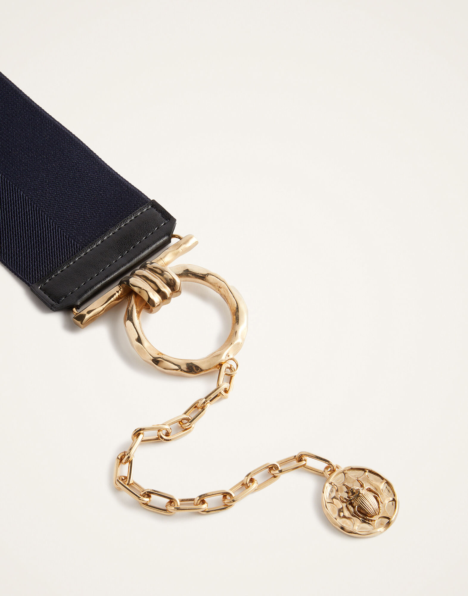 La DoubleJ Big Medallion Belt Solid Blue BEL0014BRA003SOLIDBU03