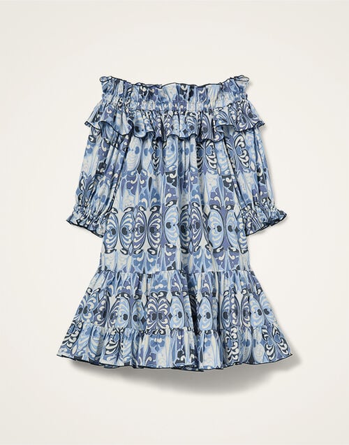 La DoubleJ Mini Breakfast Dress Cocoon Blue DRE1075COT039COC01BU03