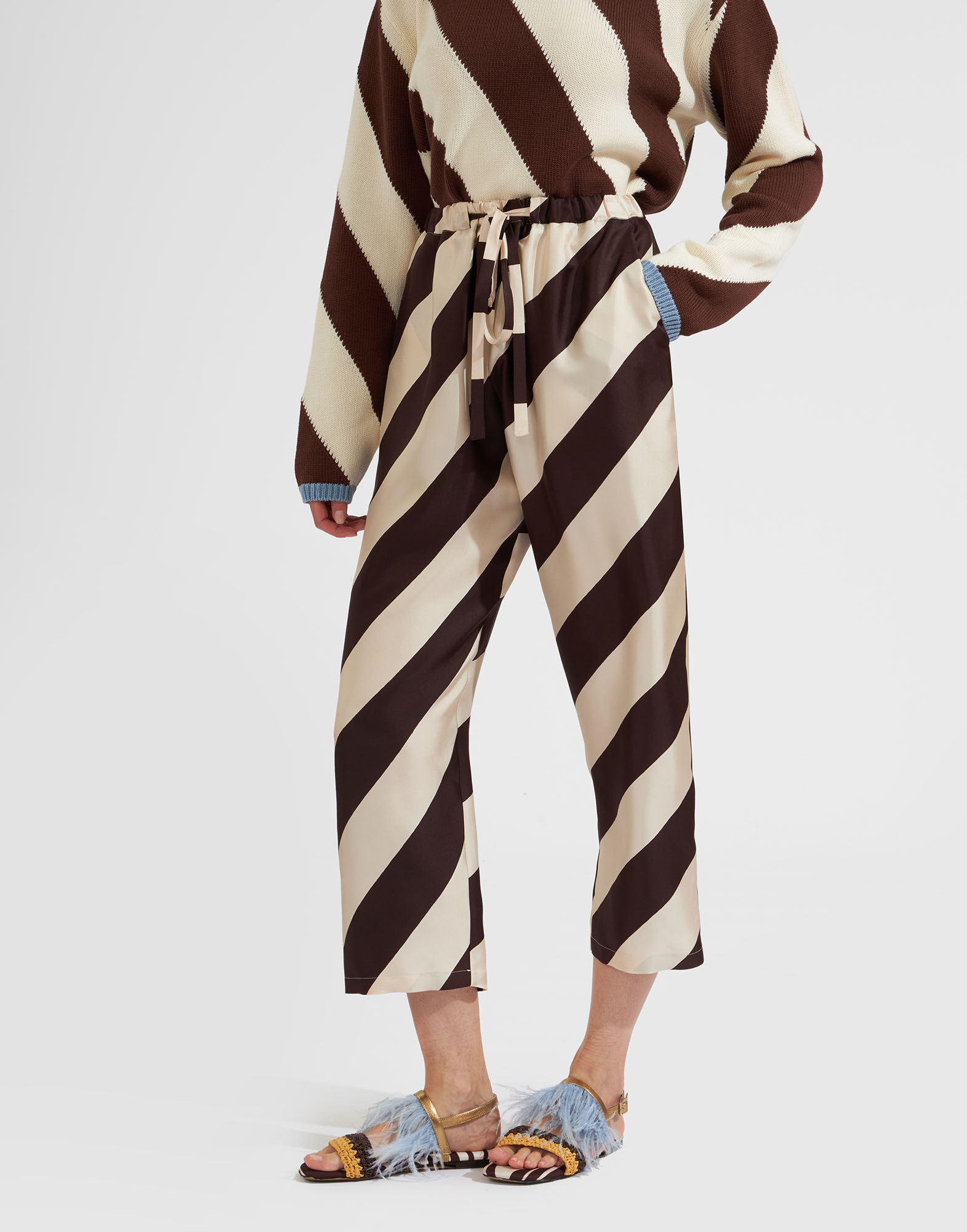 La DoubleJ Drawstring Pants Veneziana TRO0053SIL001VNZ01BR07