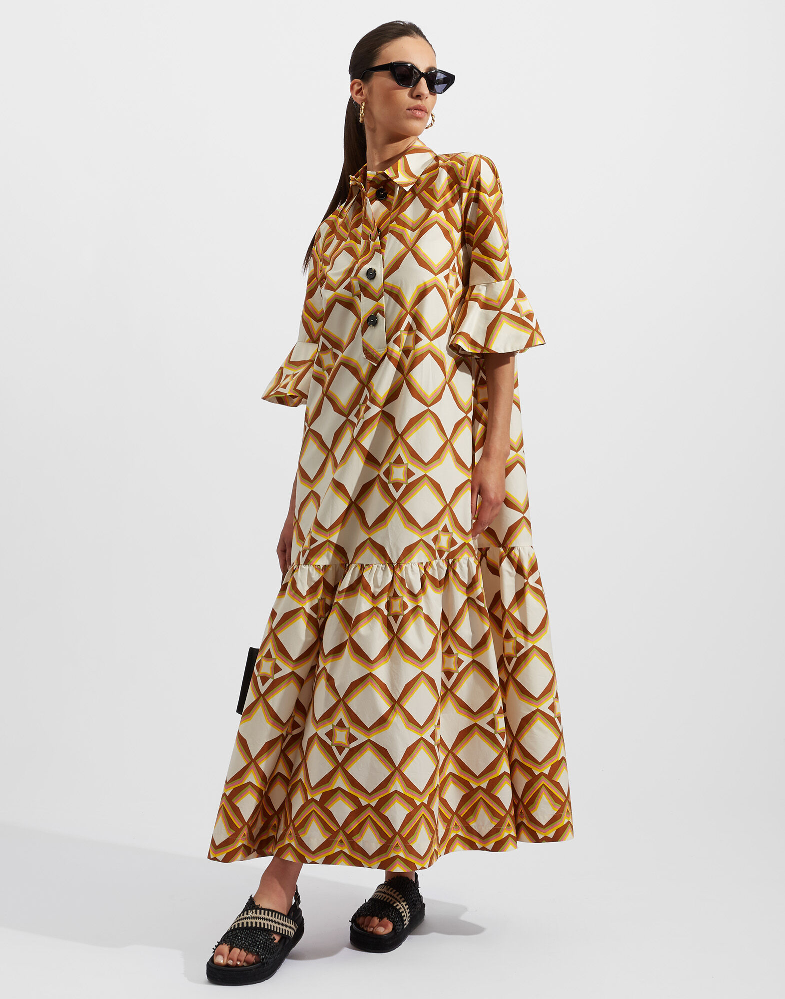 La DoubleJ Artemis Dress Diamonds Giallo DRE0176COT001DIA0002