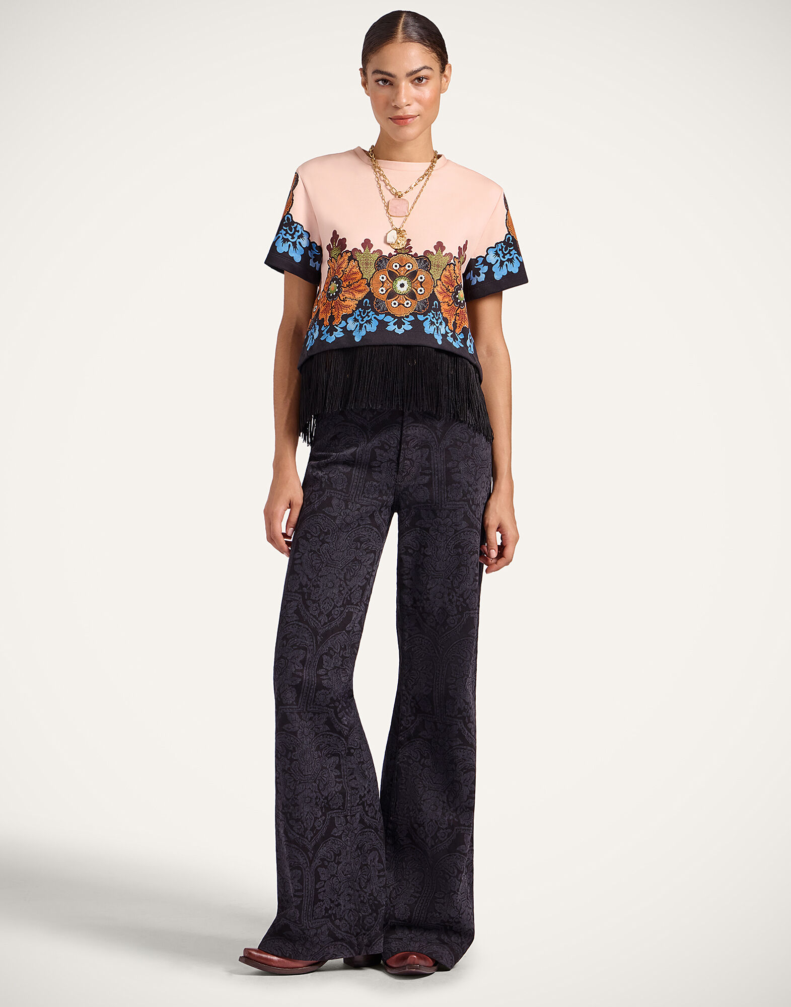 La DoubleJ Flare Jeans Corte Black TRO0096DEN001CRT04BL01