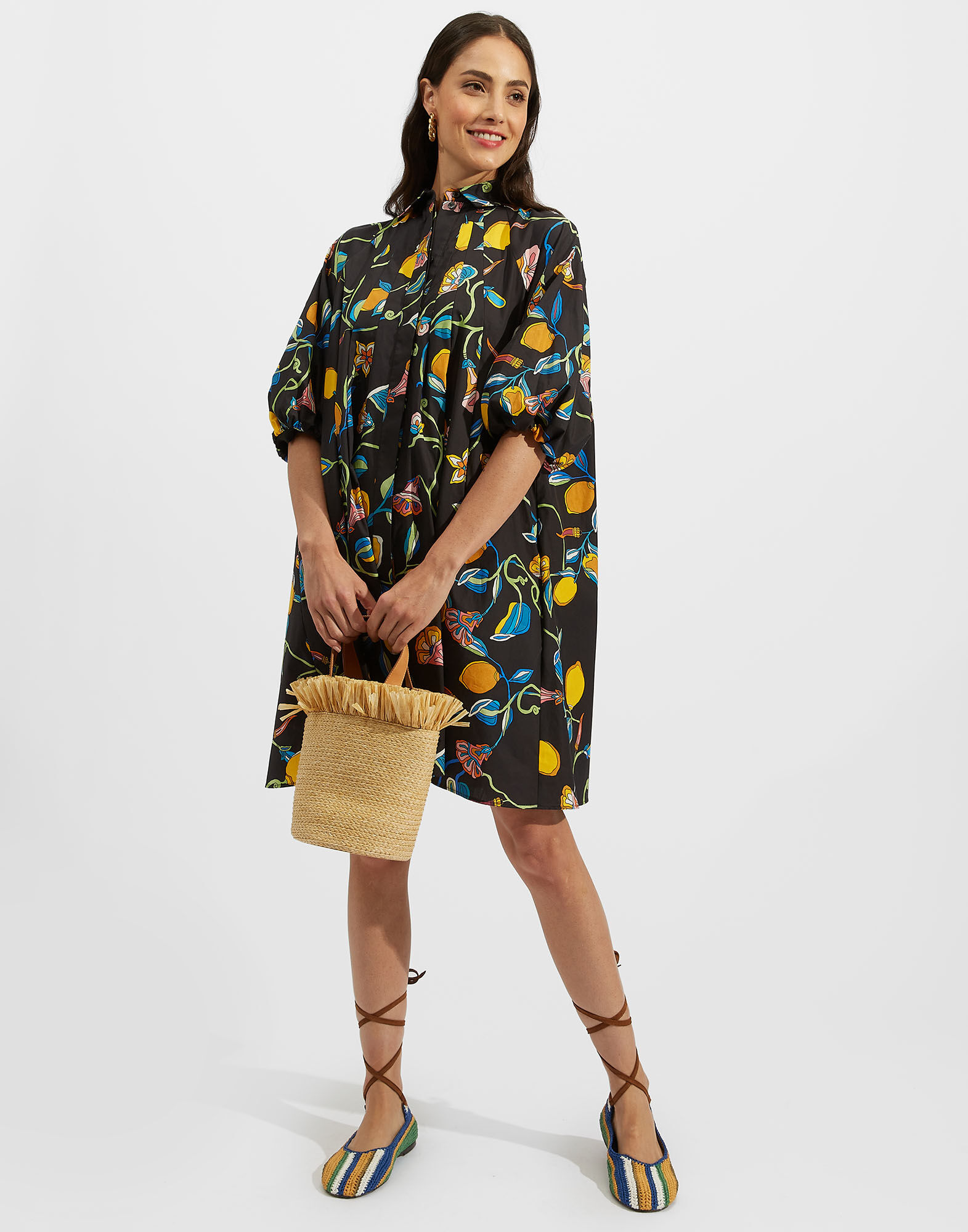 La DoubleJ Sunburst Dress Borboni DRE0471COT039BRN01BL01