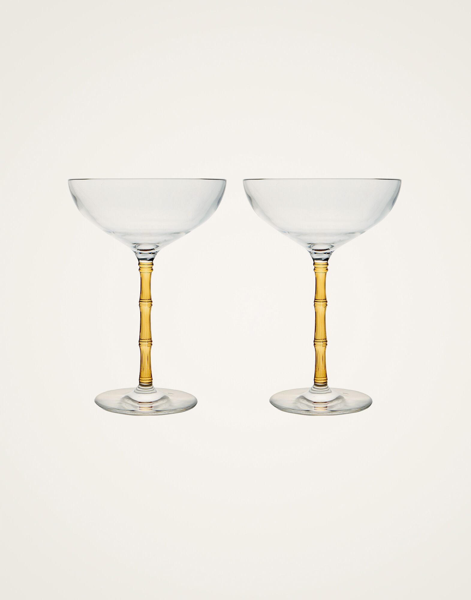 La DoubleJ Bamboo Coupe Set Of 2 Solid Amber GLA0047GLS002SOLIDYE10