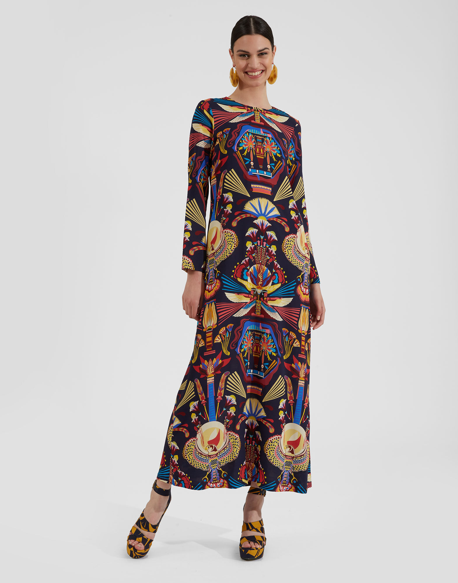 La DoubleJ Long Sleeve Swing Dress Nephthys Navy DRE0184VIS001NEP01BU06