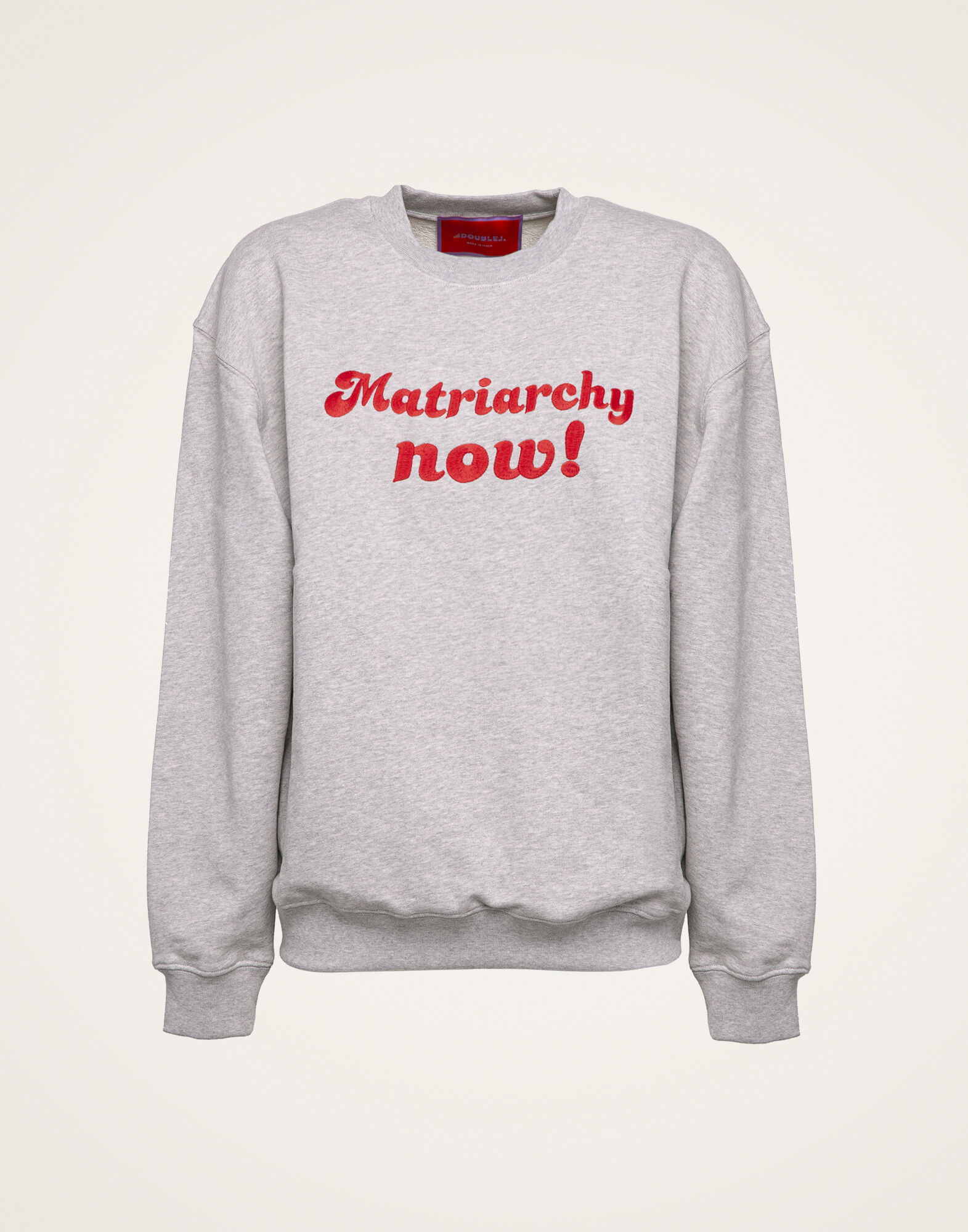 La DoubleJ &ldquo;MATRIARCHY NOW!&rdquo; Stand-up Sweatshirt T.Unita Grigio SWE0014JER026GRY0004