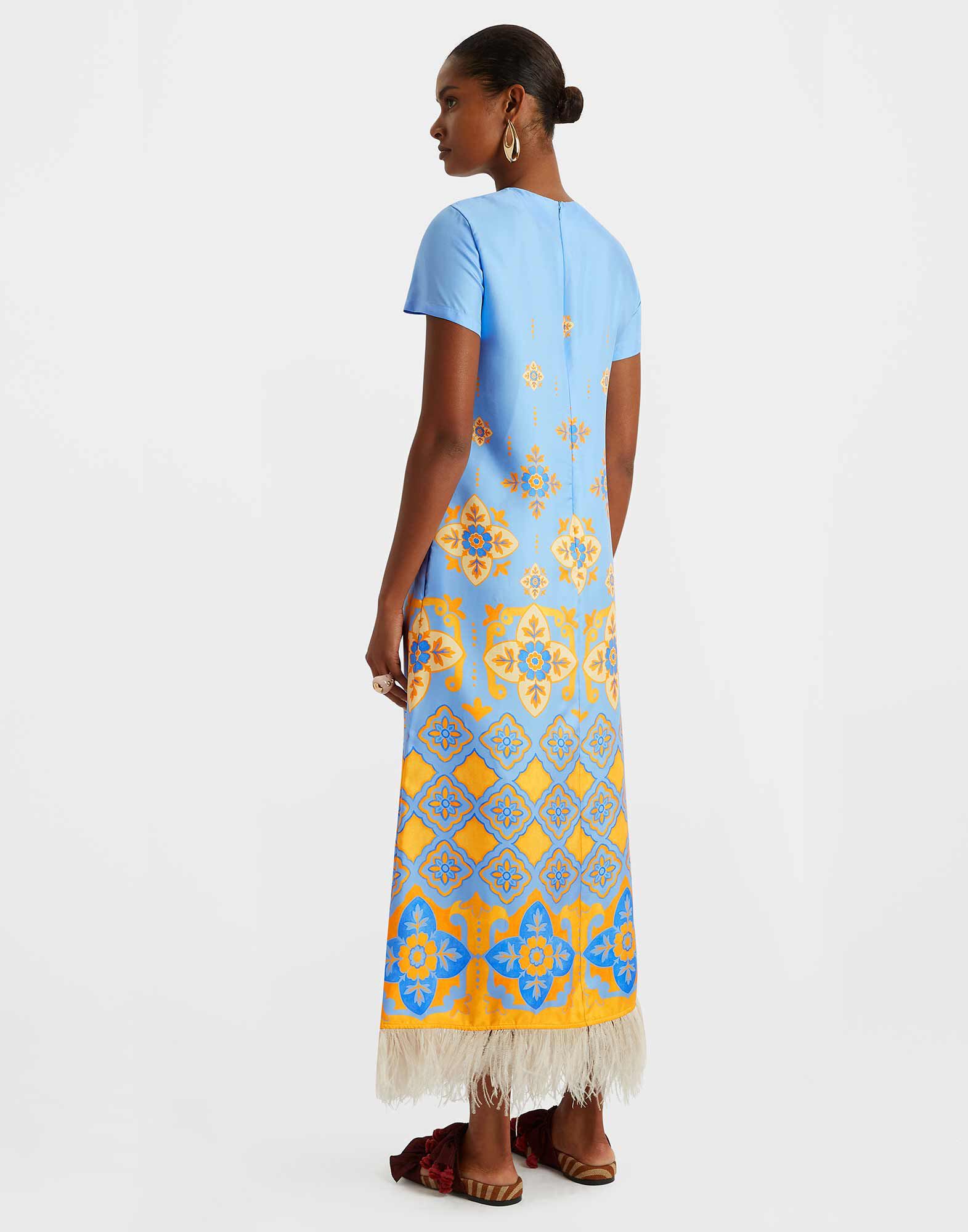 La DoubleJ Swing Dress Partenope Light Blue DRE0316SIL001PRT01BU01