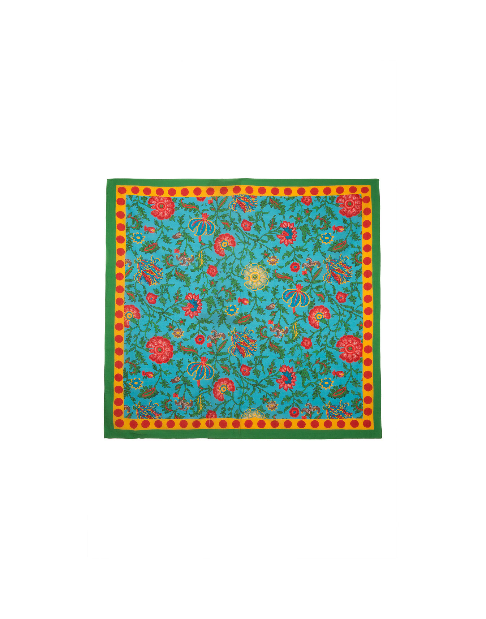 LaDoubleJ Scarf (155X155cm) Dragon Flower Turchese SCA0006COS001DRA0005