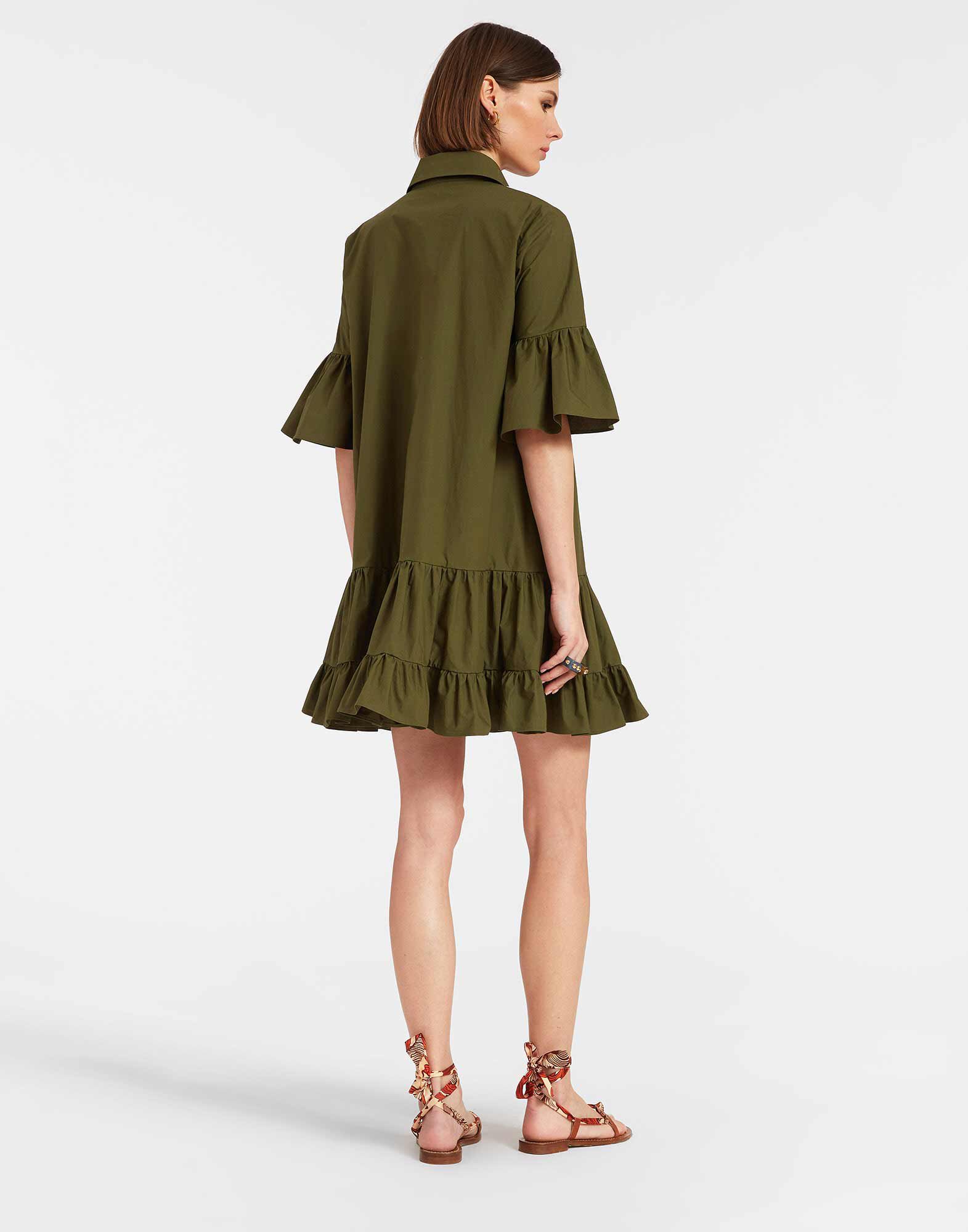 La DoubleJ Choux Dress Solid Camouflage DRE0754COT043SOLIDGR08