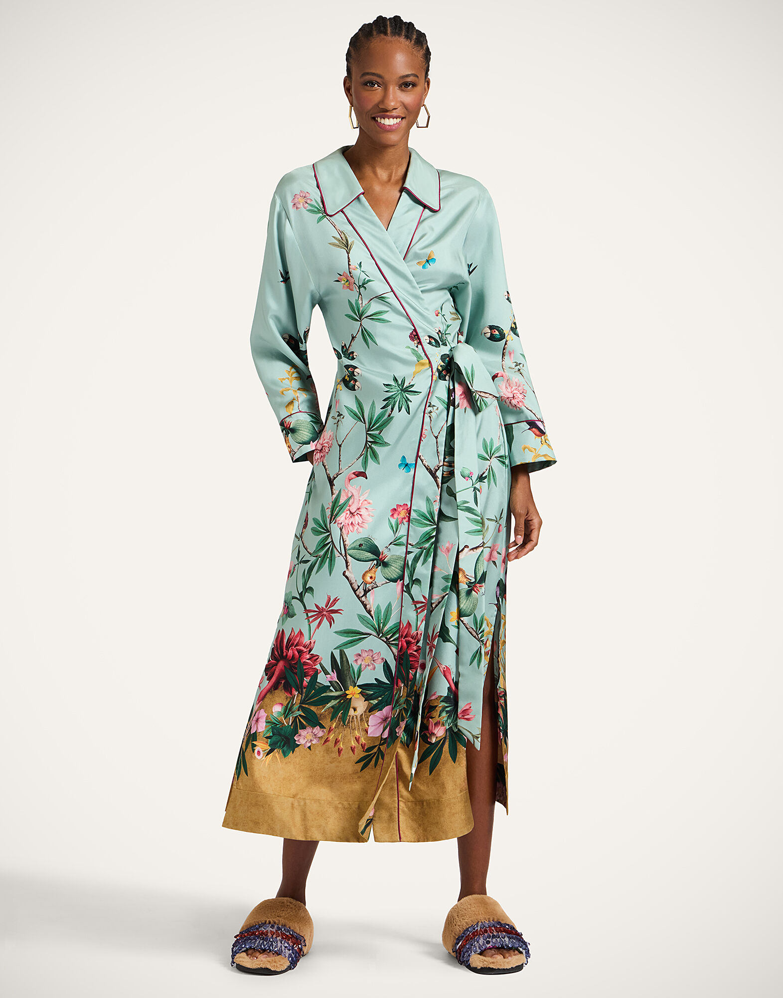 La DoubleJ Midnight Dress Zooflora Plac&eacute;e Light Blue DRE0819SIL001ZOF04BU01