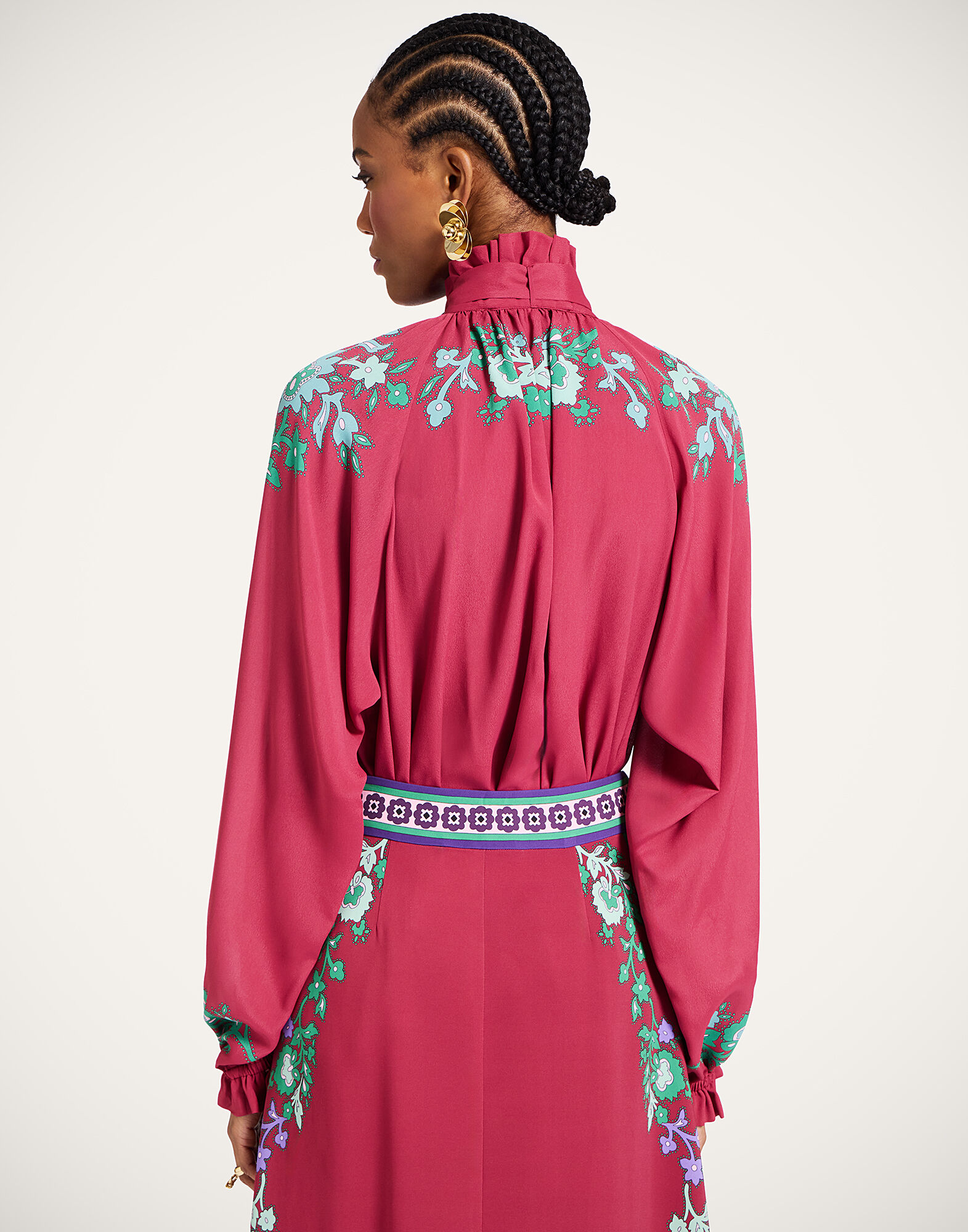 La DoubleJ Cerere Blouse Regalia Plac&eacute;e Red SHI0086VIS019REG02RE01