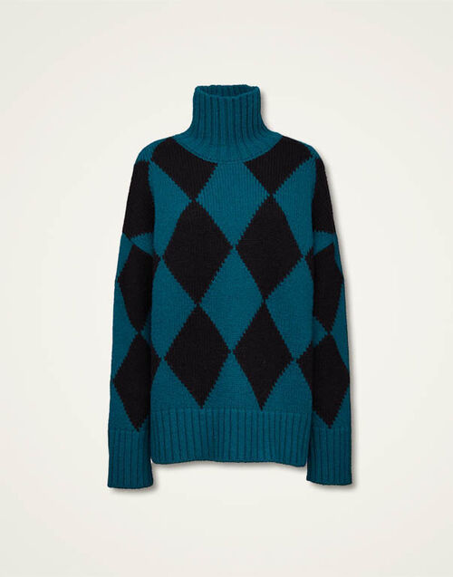 La DoubleJ Argyle Sweater Green / Black PUL0091KNI064VAR0165