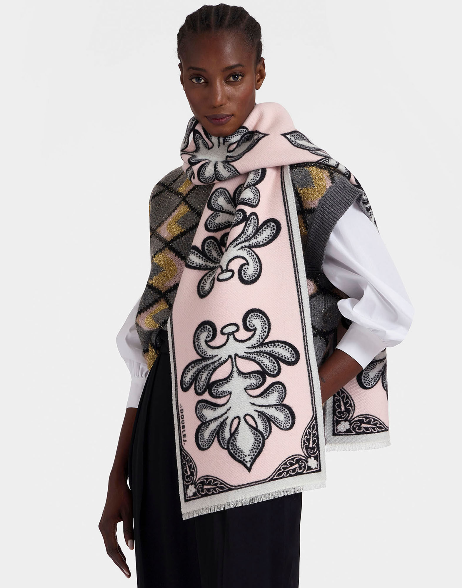 La DoubleJ Herald Scarf 30 Herald Light Pink SCA0057WOL025VA323PI02