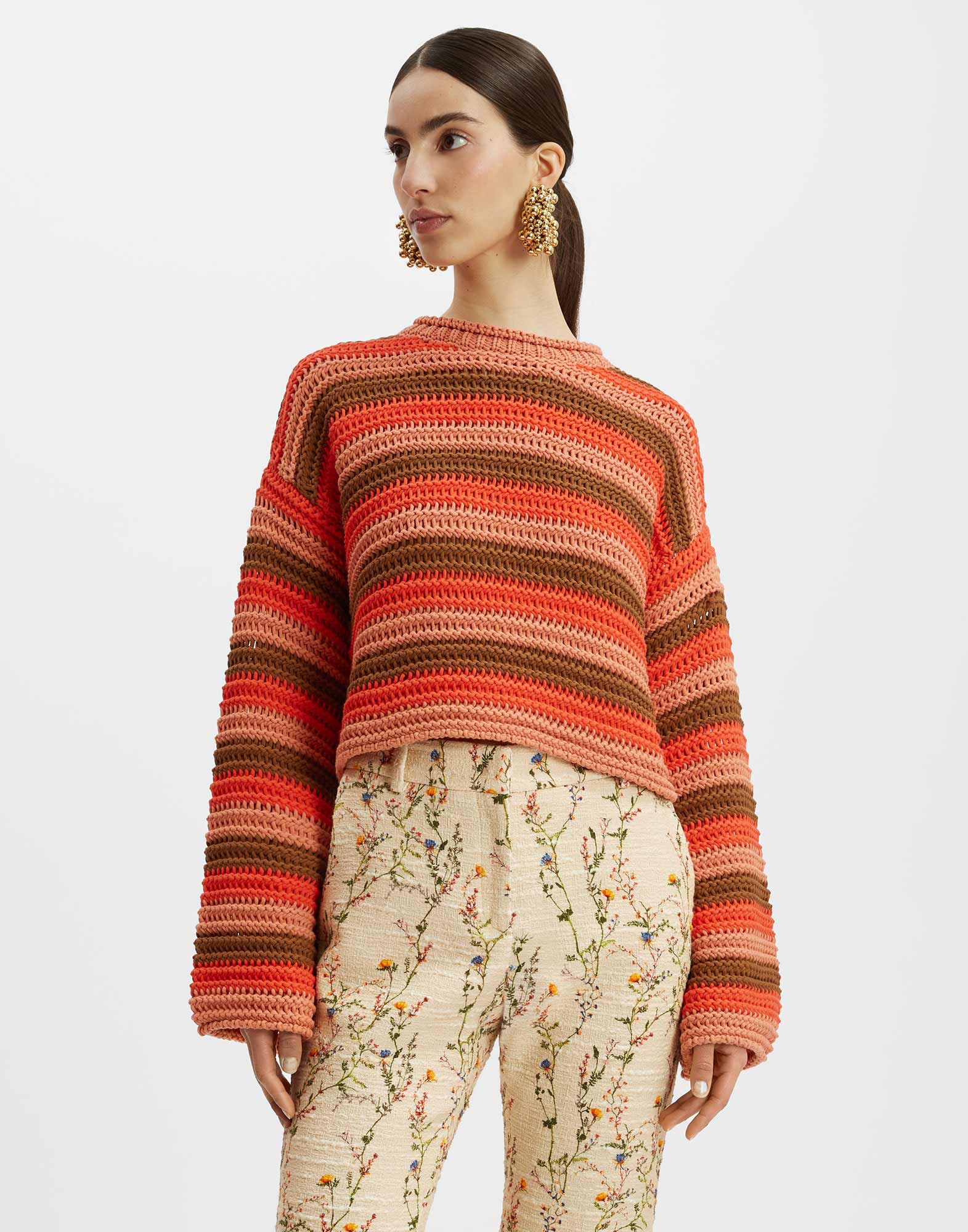 La DoubleJ Crop Sweater Multicolor Red PUL0142KNI104VA224RE01