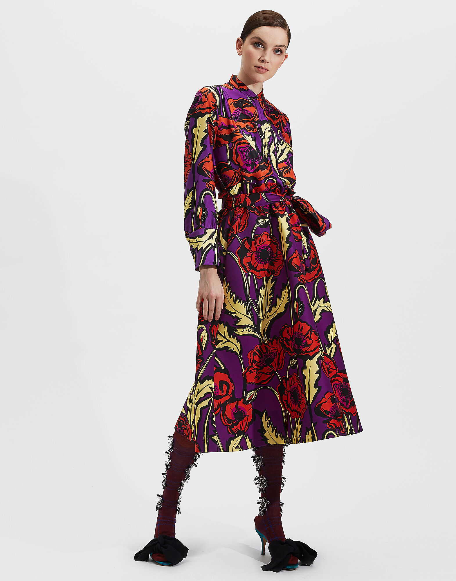 LaDoubleJ Portofino Shirt Big Blooms Viola SHI0046SIL001PFI0004