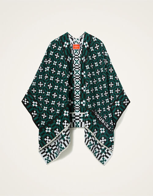 La DoubleJ Soul Poncho Byte Plac&eacute;e Green SCA0059WOL025BYT02GR02