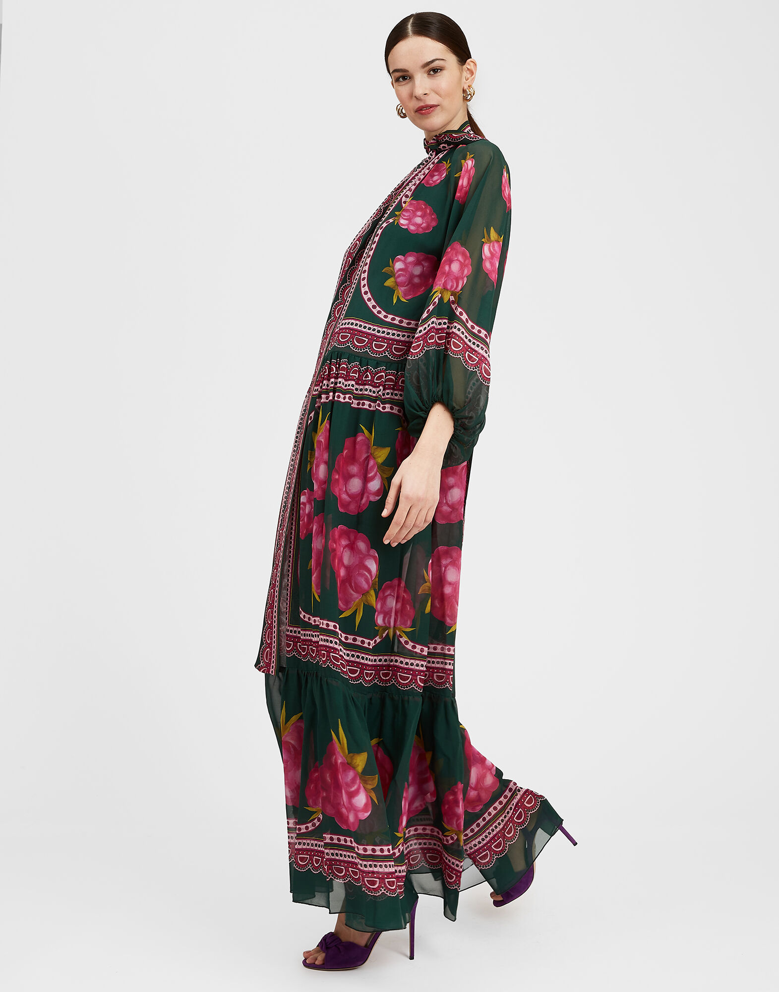 La DoubleJ Athena Dress Lampone Plac&eacute;e Emerald DRE0618SIL014FMB06GR04