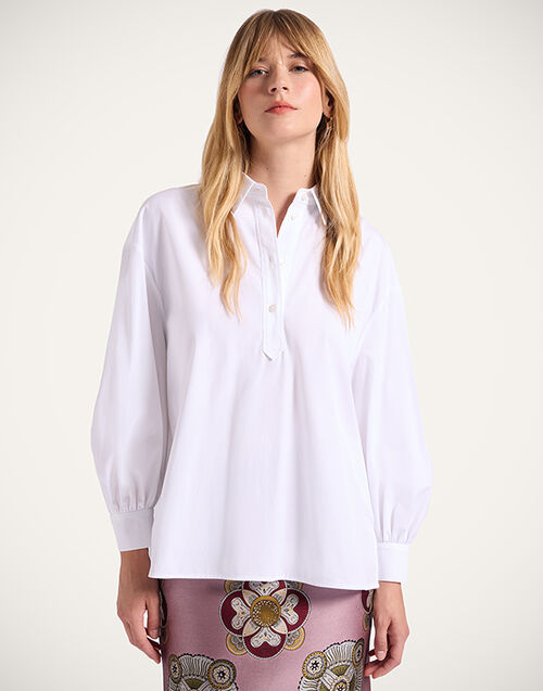 La DoubleJ Poet Shirt Solid White SHI0055COT064SOLIDWH01
