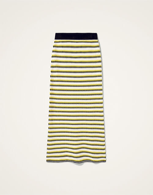 La DoubleJ Checkers Skirt Multicolor Yellow & Black SKI0156KNI159VA370YE02