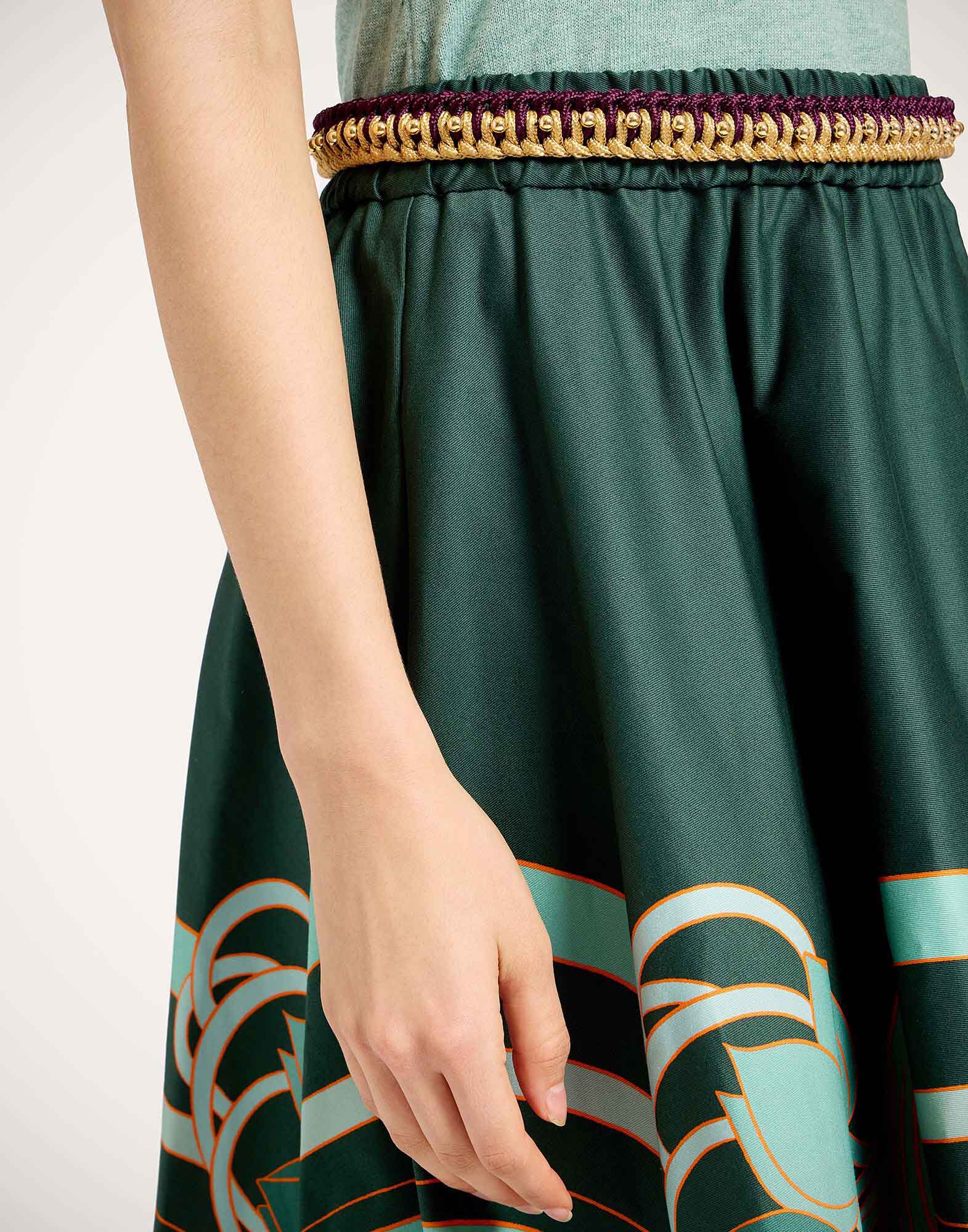 La DoubleJ Ballerina Skirt Blooming Tulip Plac&eacute;e Dark Green SKI0199COT094BTU01GR03