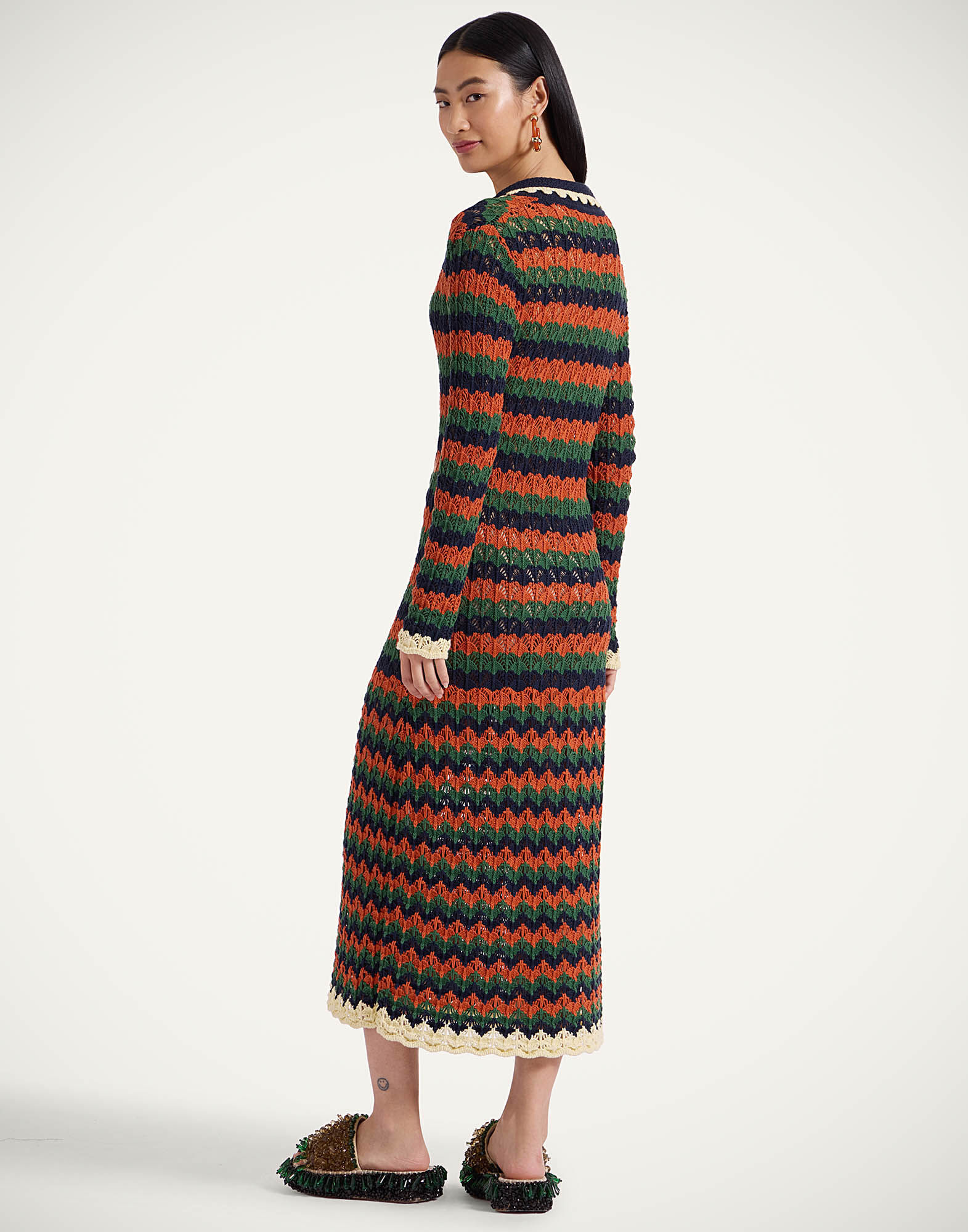 La DoubleJ Perry Knit Dress Multicolor Rust & Military DRE0877KNI149VA337MU01