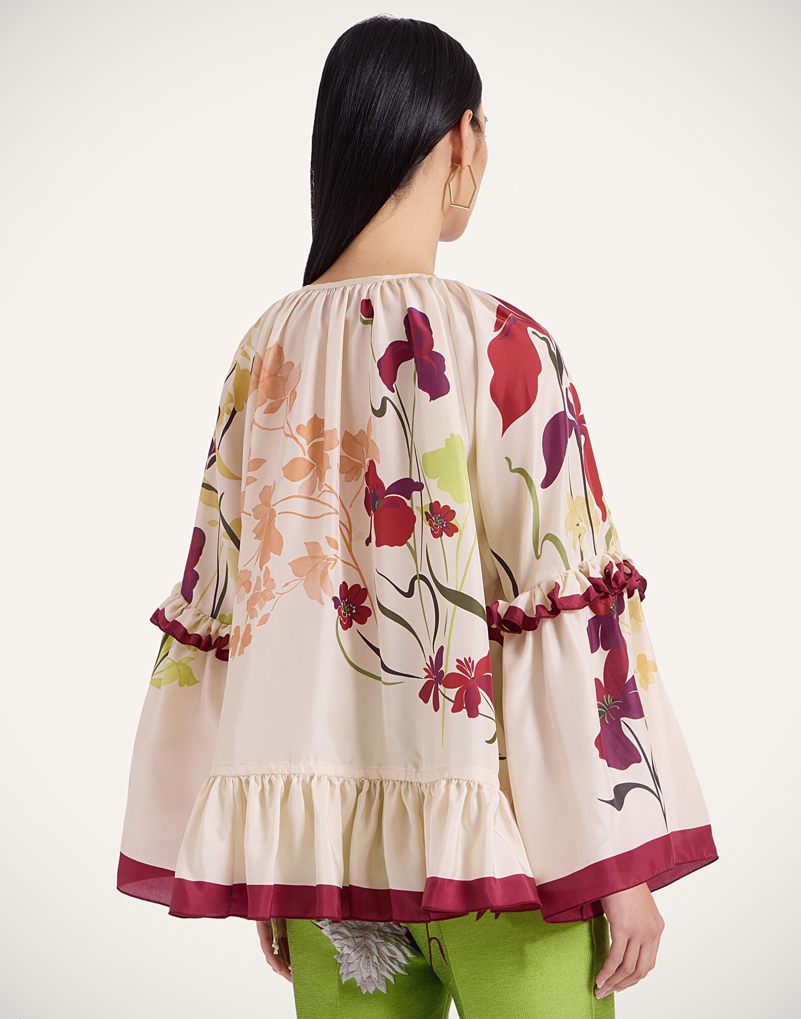 La DoubleJ Boho Blouse Corsage Plac&eacute;e Ivory TOP0132SIL009CRS01WH04