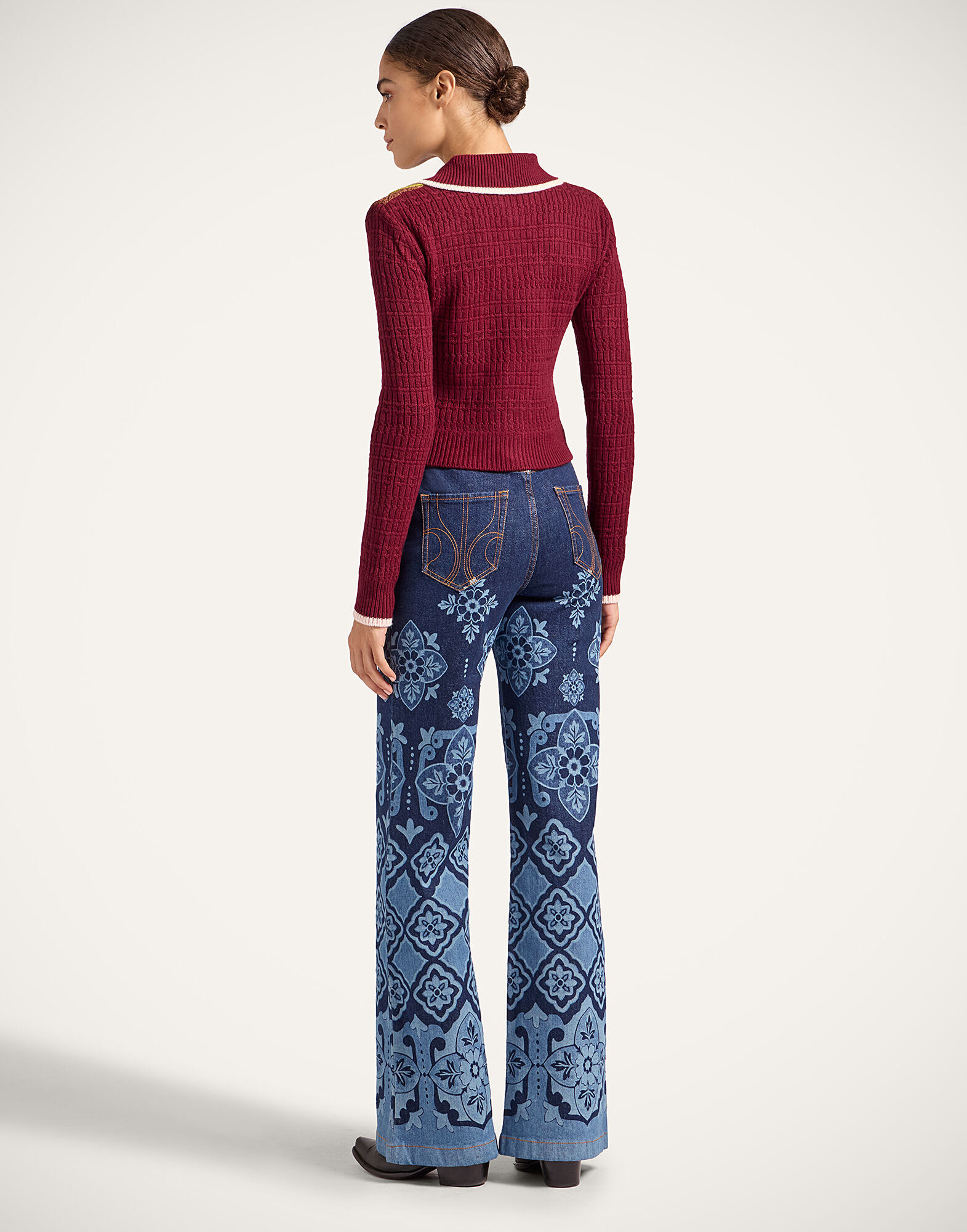 La DoubleJ Flare Jeans Partenope Navy TRO0096DEN002PRT02BU06