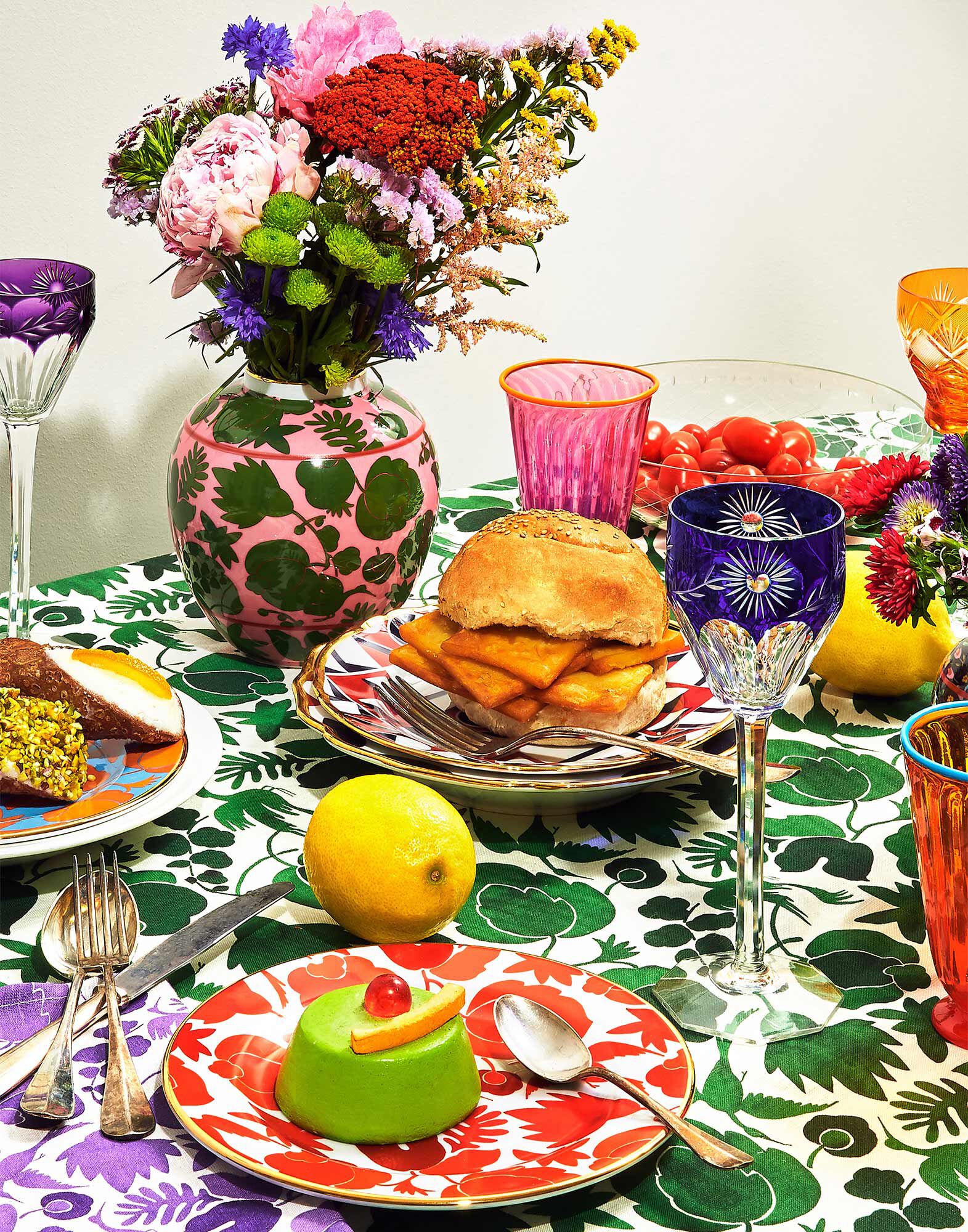 La DoubleJ Dessert Plate Set of 2 Wildbird Rosso/Bianco DIS0023CER001CER0012