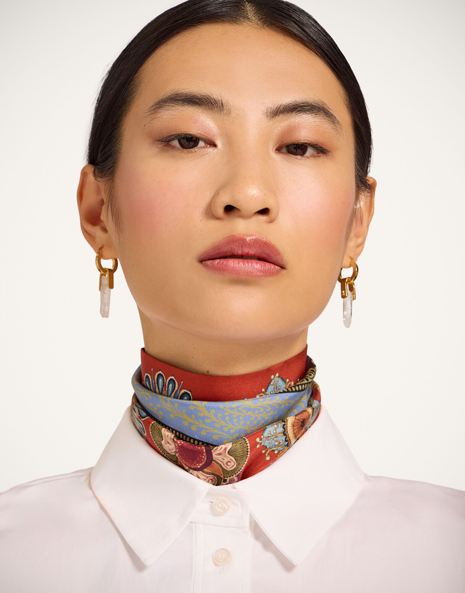 La DoubleJ Skinny Scarf Nucleus Plac&eacute;e Rust SCA0075SIL006NUC06OR04