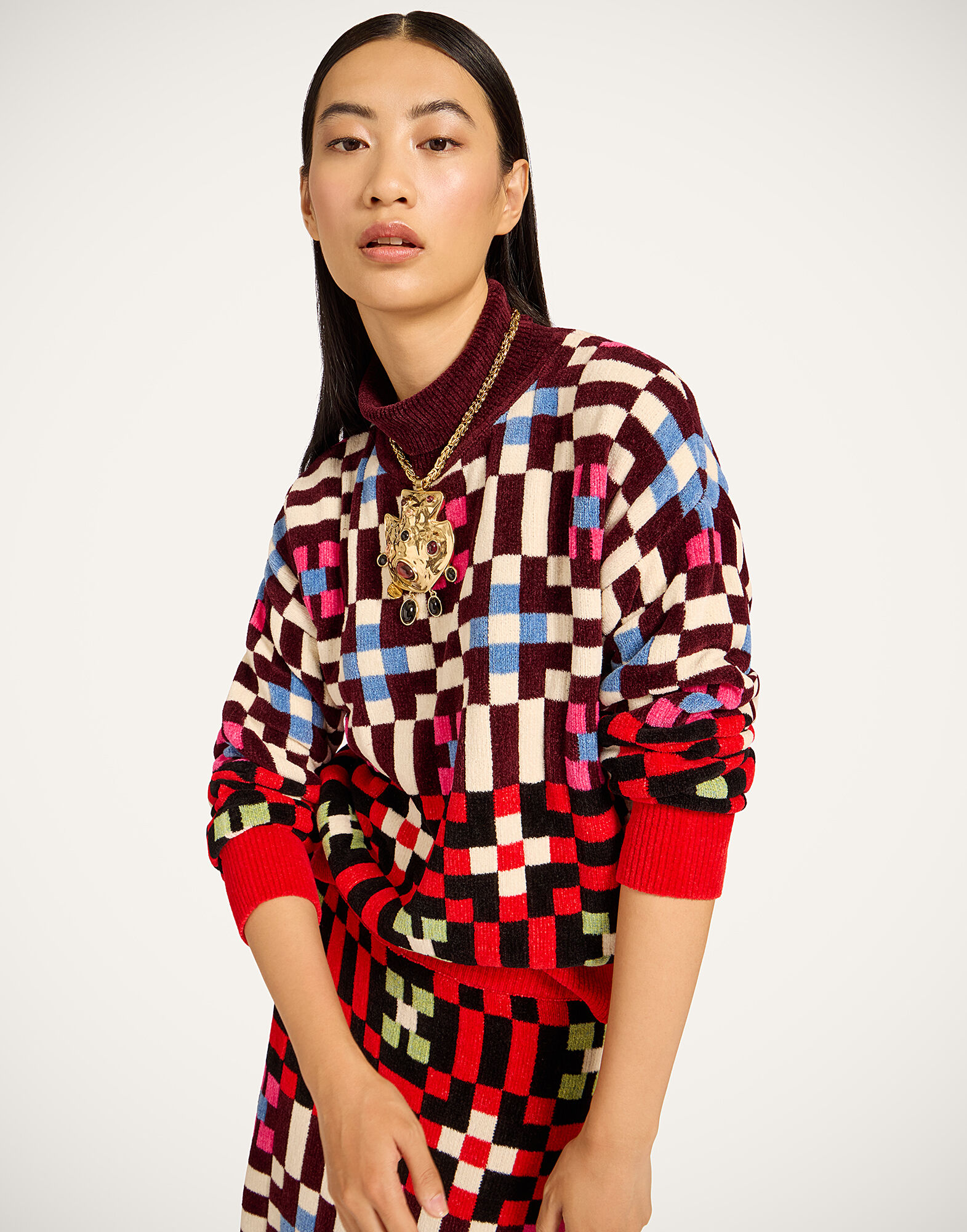 La DoubleJ Byte Turtleneck Multicolor Pink & Blue PUL0309KNI173VA387RE07