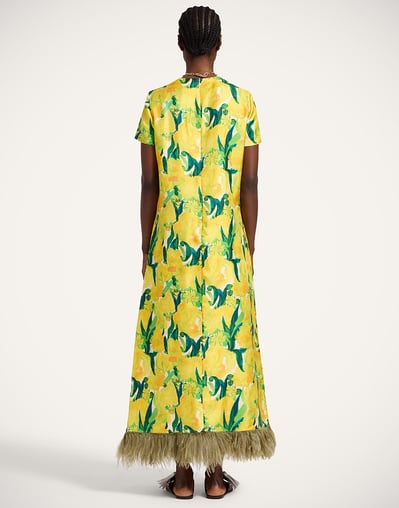 La DoubleJ Women's Swing Dress With Feathers - Zesty Yellow - Size XS La DoubleJ Women's Swing Dress With Feathers - Zesty Yellow - Size XS