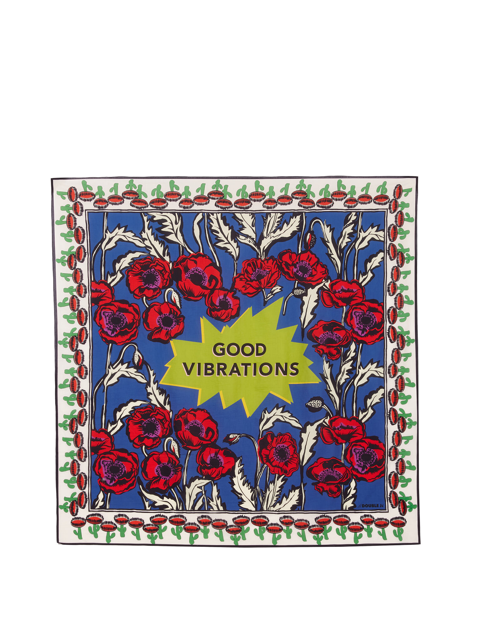 LaDoubleJ Square Scarf (135X135) Big Blooms SCA0006COS001PFI0001