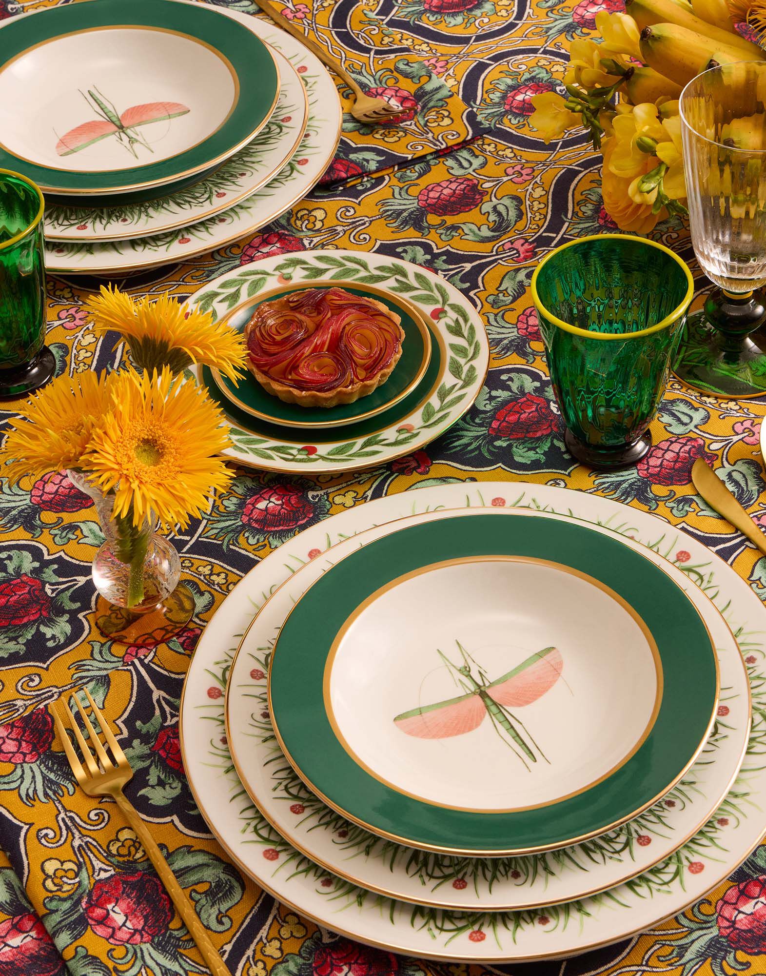 La DoubleJ Soup Plates Set Of 2 Libellula SOU0002CER001LIB03GR02