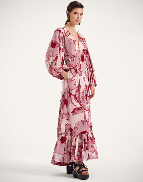 La DoubleJ Eve-Ning V Dress Sylph Fil Coupé Pink DRE0867FCP007SYL02PI01