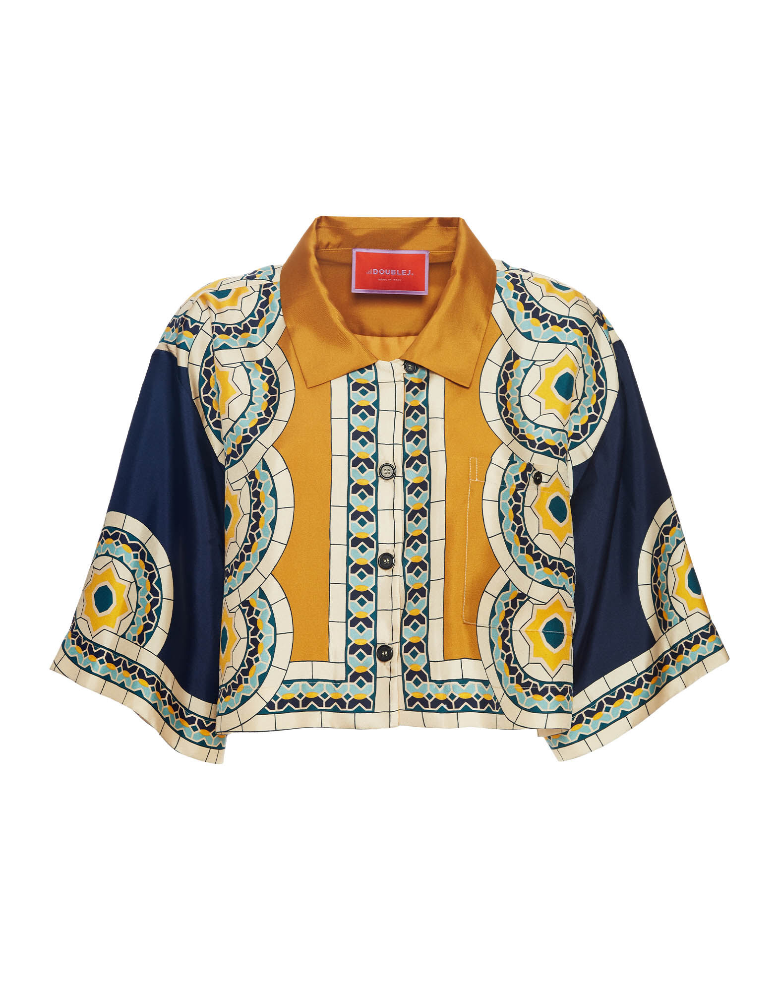 La DoubleJ Short Shirt Mudejar Plac&eacute;e Blue SHI0087SIL006MUD01BU03