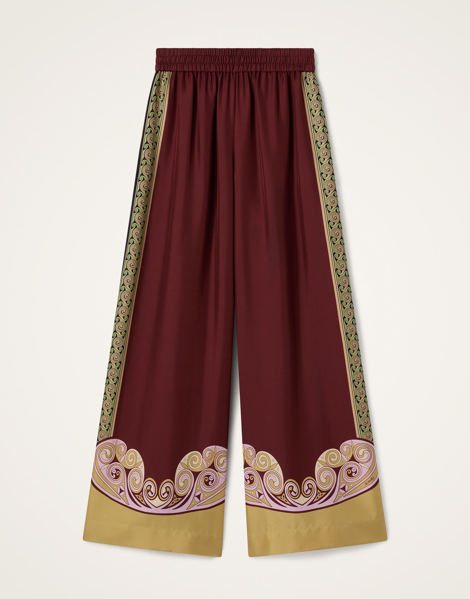La DoubleJ Palazzo Pants Kells Swirl Plac&eacute;e Burgundy TRO0026SIL006KLS01RE07